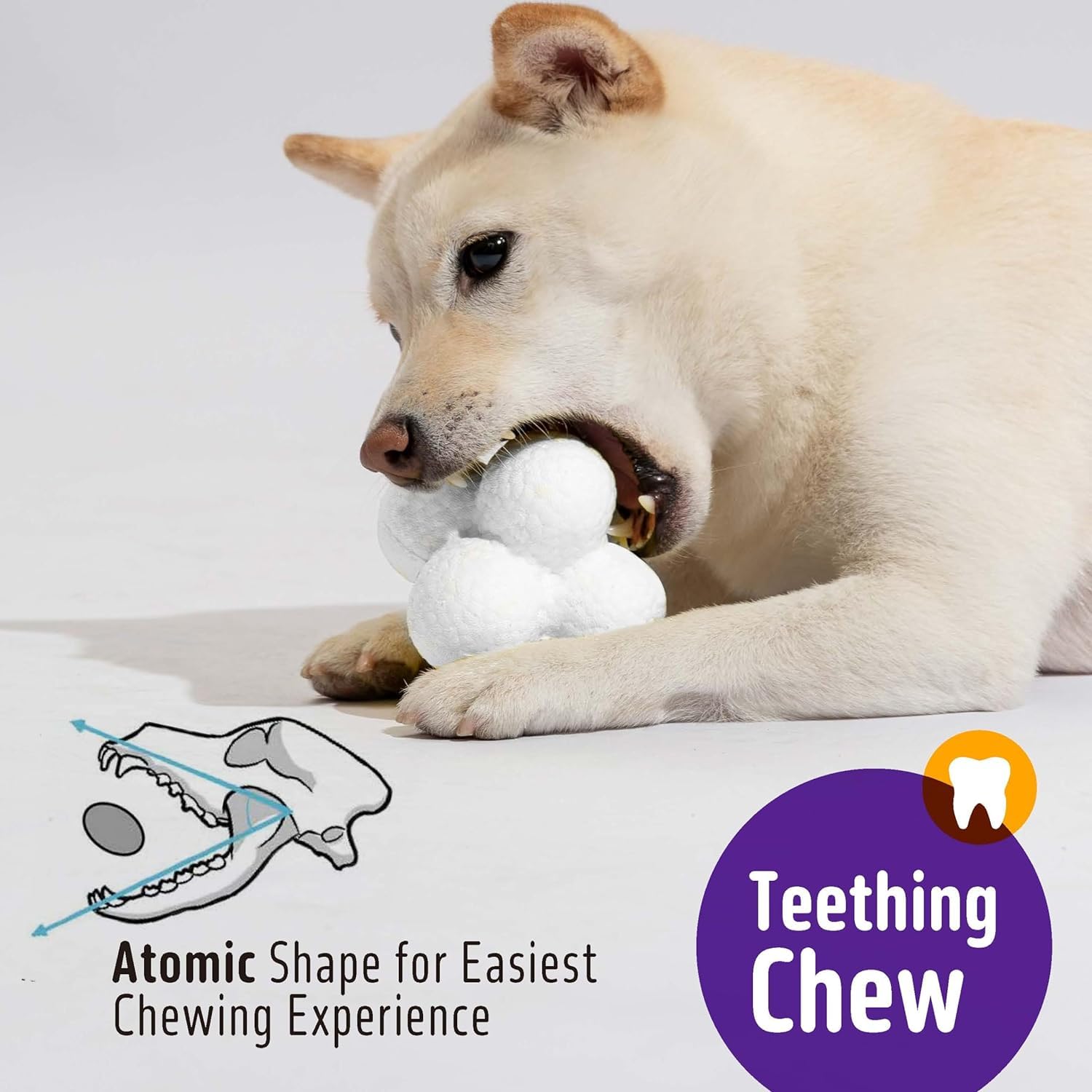 Kimee Durable Dog Chew Balls - Aggressive Chewers, ETPU Material, 3 Pack, Blue & Yellow, Ideal for Medium & Large Dogs