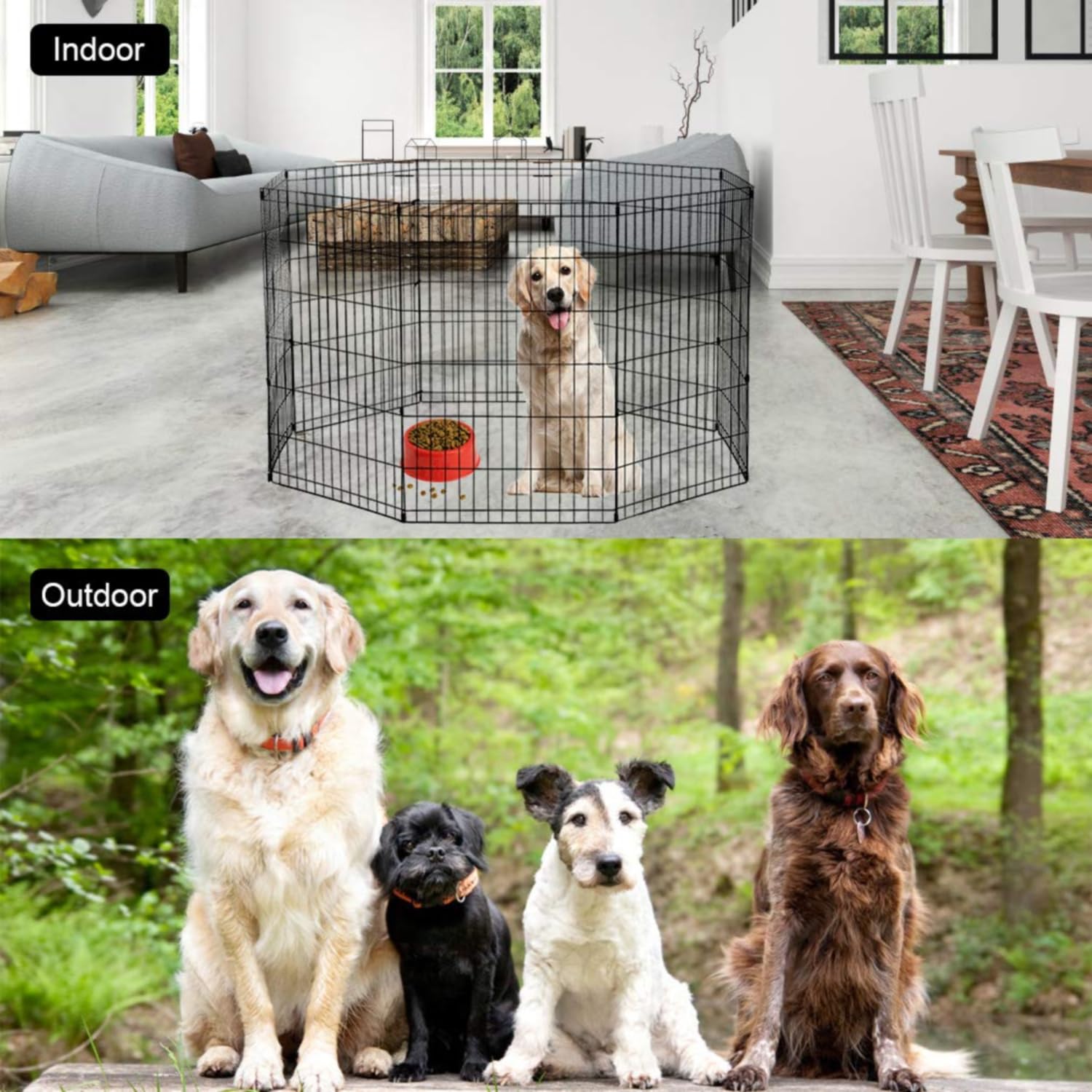 Bestpet 36' Tall Dog Playpen Crate Fence Pet Kennel Play Pen Exercise Cage