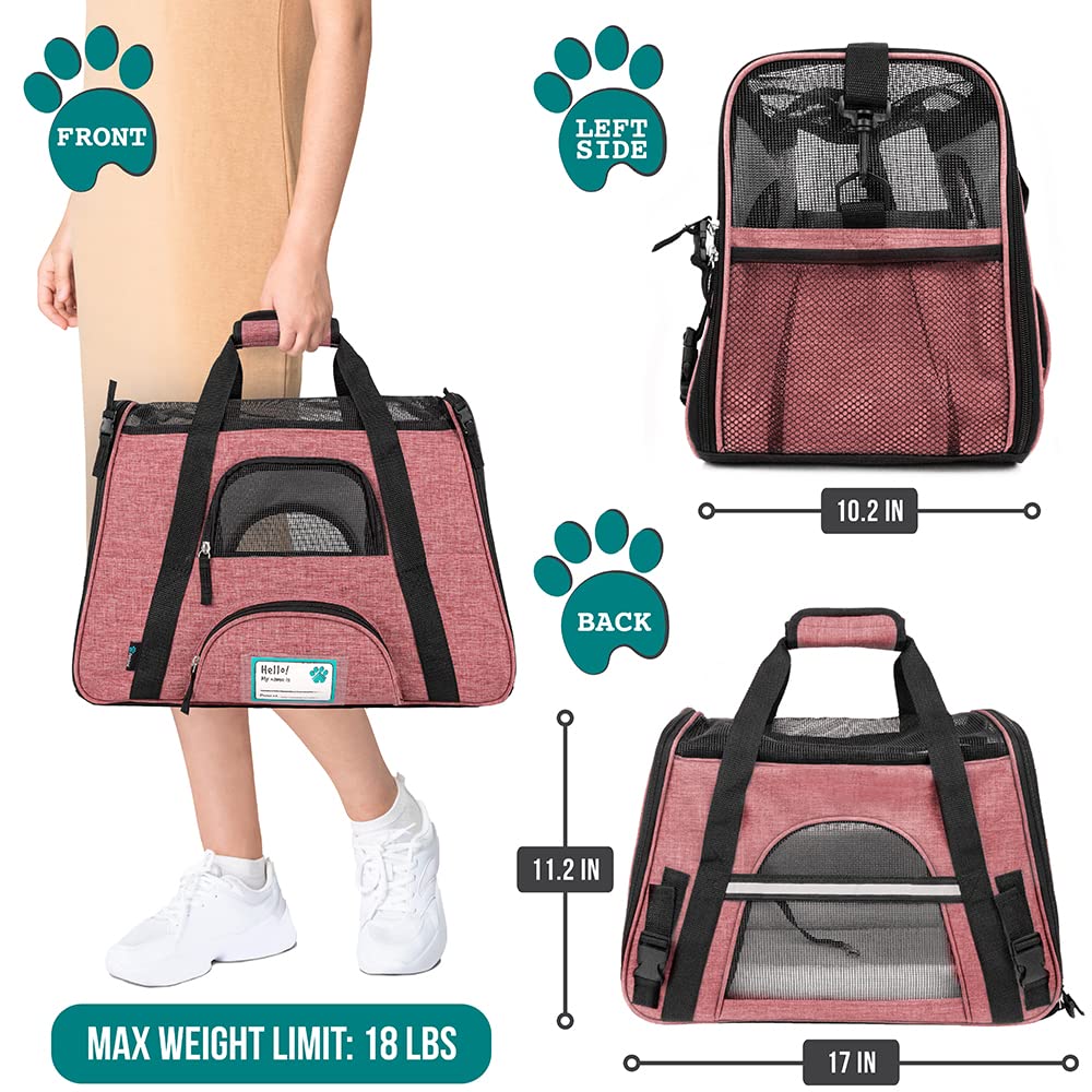 Petami Airline Approved Pet Carrier For Cat, Soft Sided Dog Carrier Small Dog, Cat Travel Supply Accessories Indoor Cats, Ventil