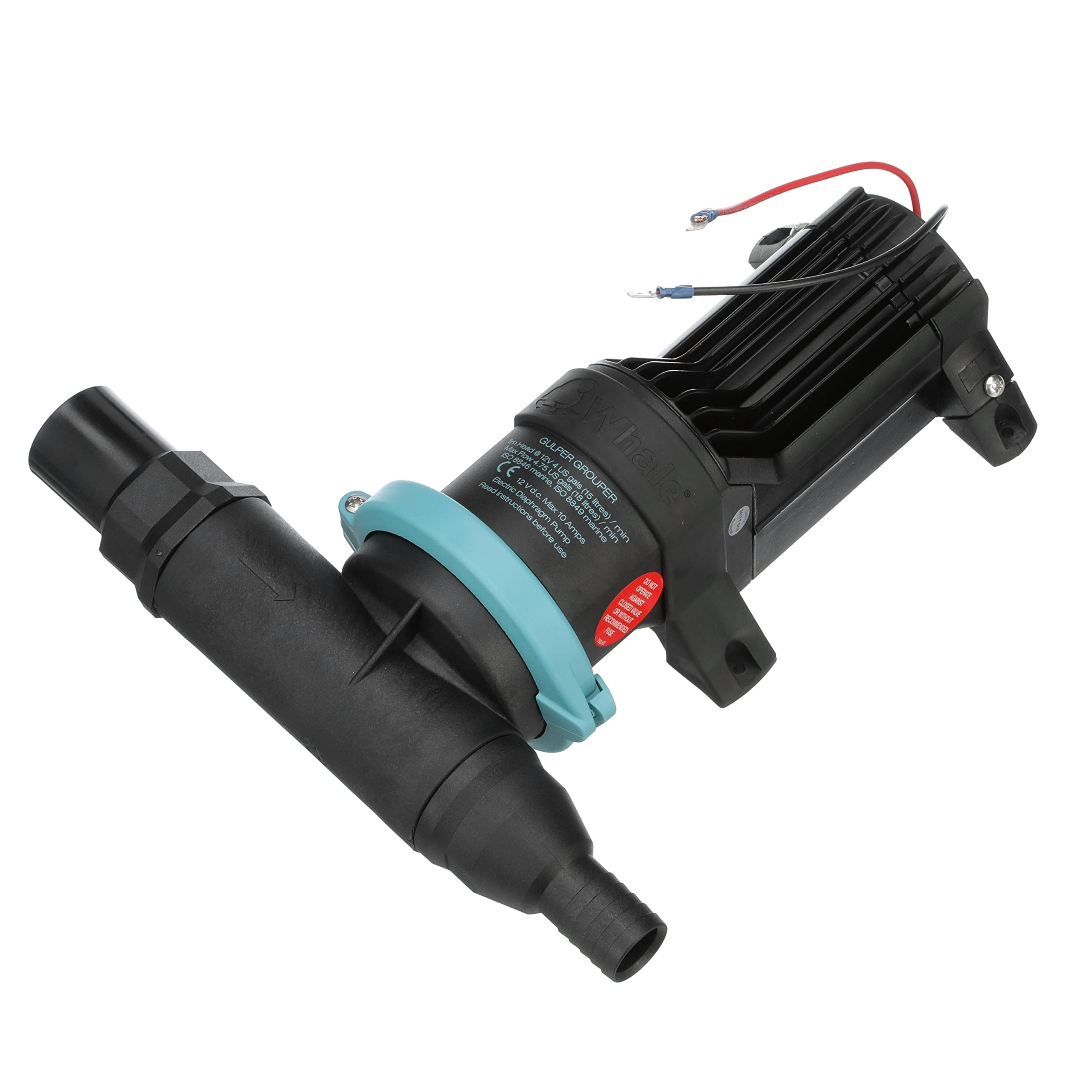 Whale Gulper Grouper MK2 Pump (12V) - Fishbox Discharge Pump. No Filter, No Clogging, No Motor Burn Out - Just Reliable Waste Ma