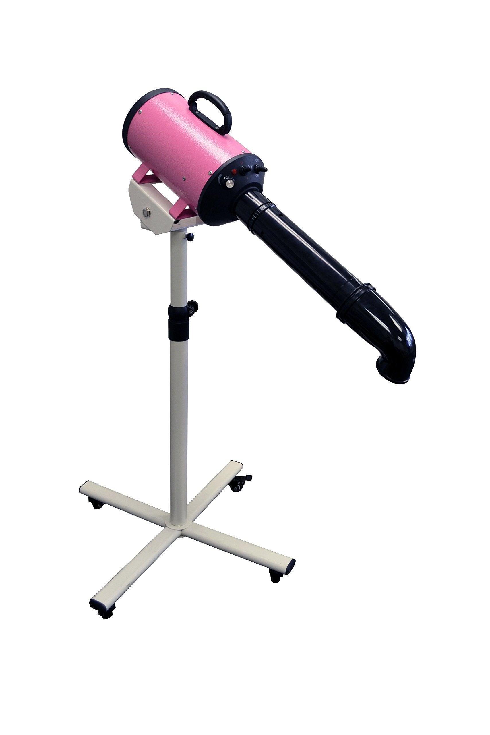 Flying Pig High Velocity Dog Pet Stand Grooming Dryer w/Variable Air Speed & Heat (Pink)