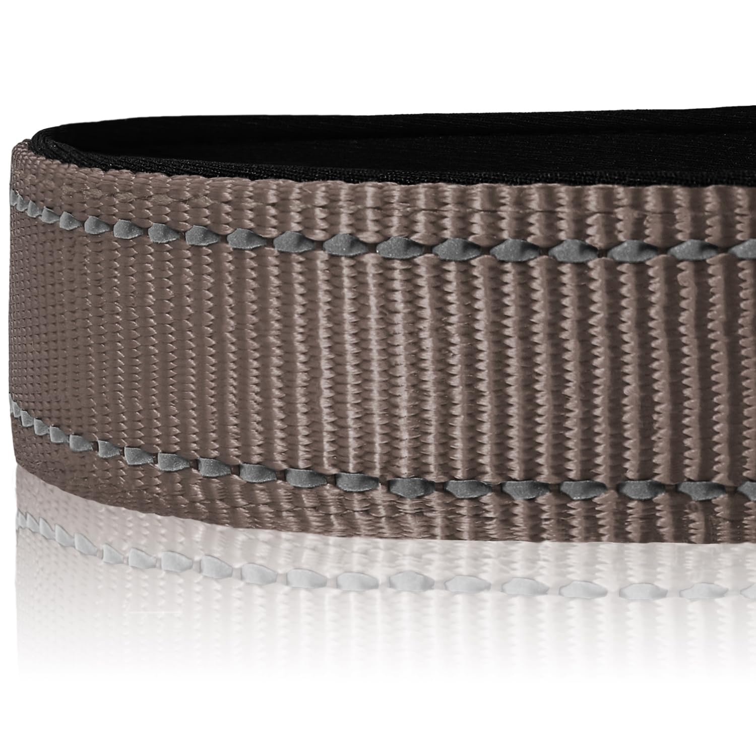 Joytale Reflective Dog Collar,Soft Neoprene Padded Nylon Pet Collar Adjustable For Extra Large Dogs,Brown,Xlarge