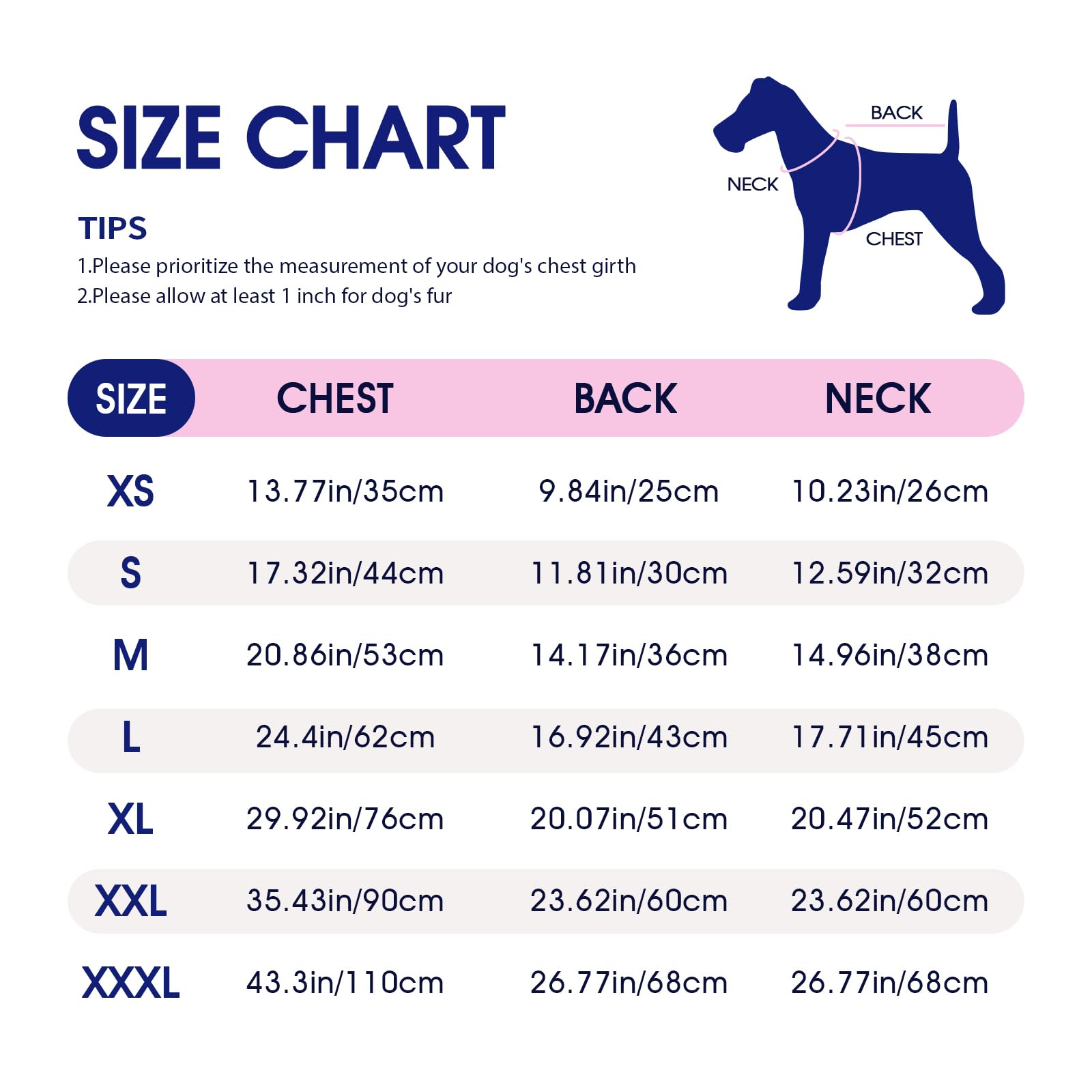 Fuamey Warm Dog Jacket, Winter Coat With Padded Fleece, Reflective Vest, Built-In Harness, Waterproof & Windproof, Blue, X-Small