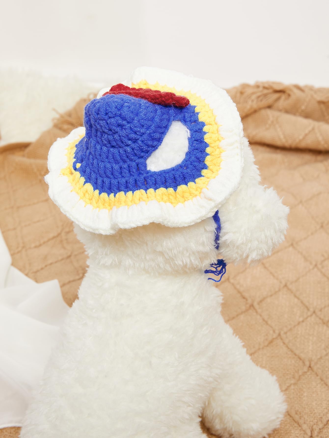 Qwinee Cartoon Princess Design Knit Cute Dog Hat Soft Cat Hat Rabbit Hat Halloween Christmas Party Costume Head Wear Accessories