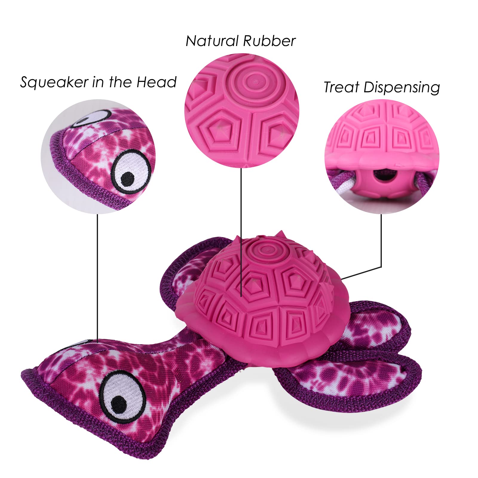 Qonline Chew Toys For Aggressive Chewers Dog,Puppy Teeth Chew Toys Durable Rubber Tpr Material Chew Toys Turtle Shape Dog Toys W