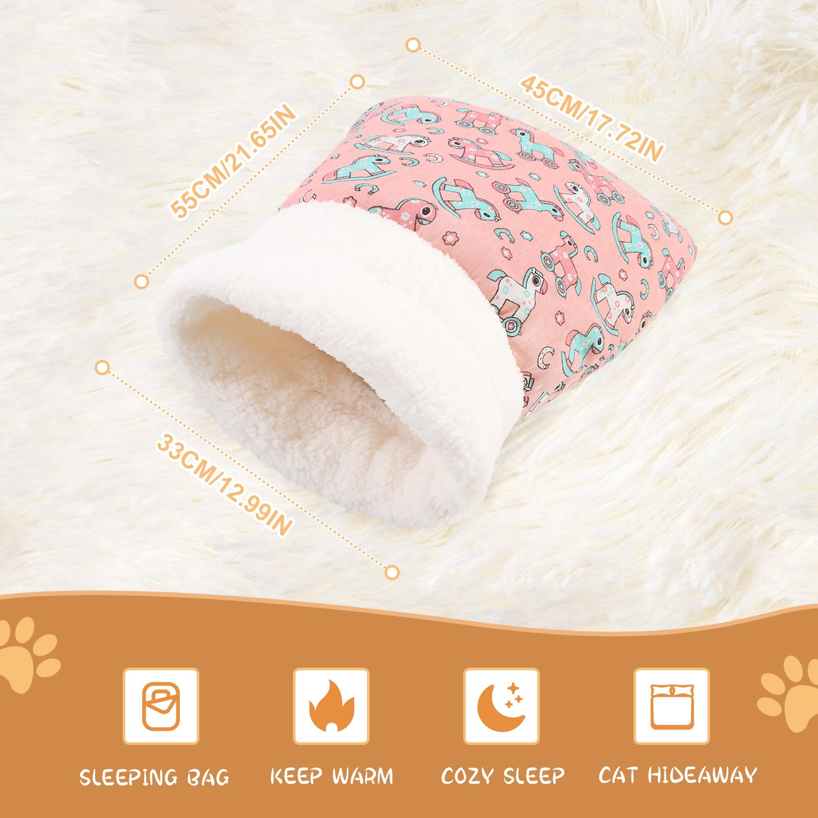 Edottbag Cat Sleeping Bag For Indoor Cats,Cat Winter Sleeping Bag,Cat Sleeping Bag,Cat Sack Bed,360 Wrap Comfortable Cat Sack,Co