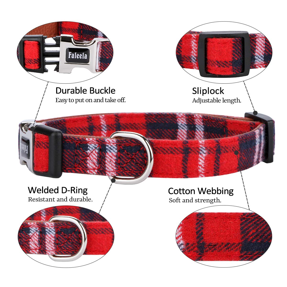 Faleela Soft &Comfy Bowtie Dog Collar,Detachable And Adjustable Bow Tie Collar,For Small Medium Large Pet (L, Red)