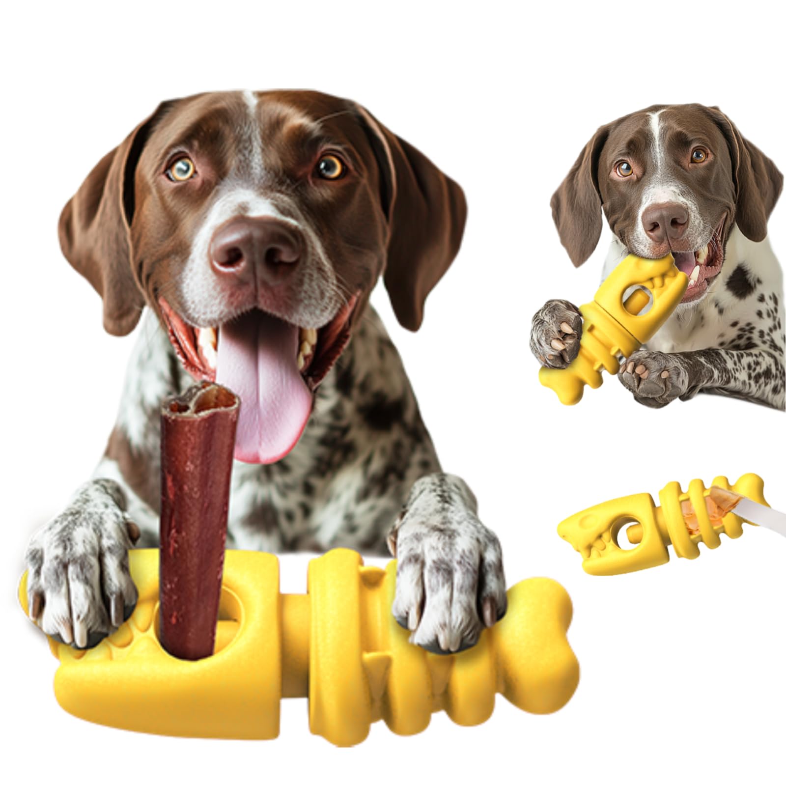 Bully Stick Holder, Food-Grade Nylon&Coffee Wood Fiber, Free of BPA, PVC, 3 in 1 Multi-Functional Dog Treat Holder, Prevent Chok