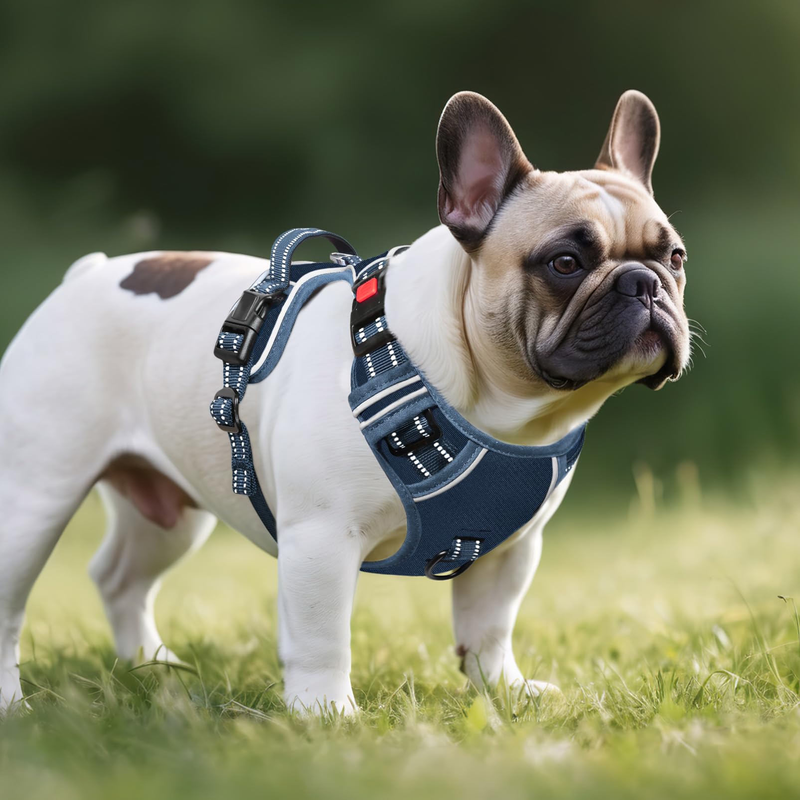Timos Dog Harness Small Sized, No Pull Pet Harness with Neck Lockable Snap,No Choke Front Clip Dog Reflective Vest,Adjustable Me