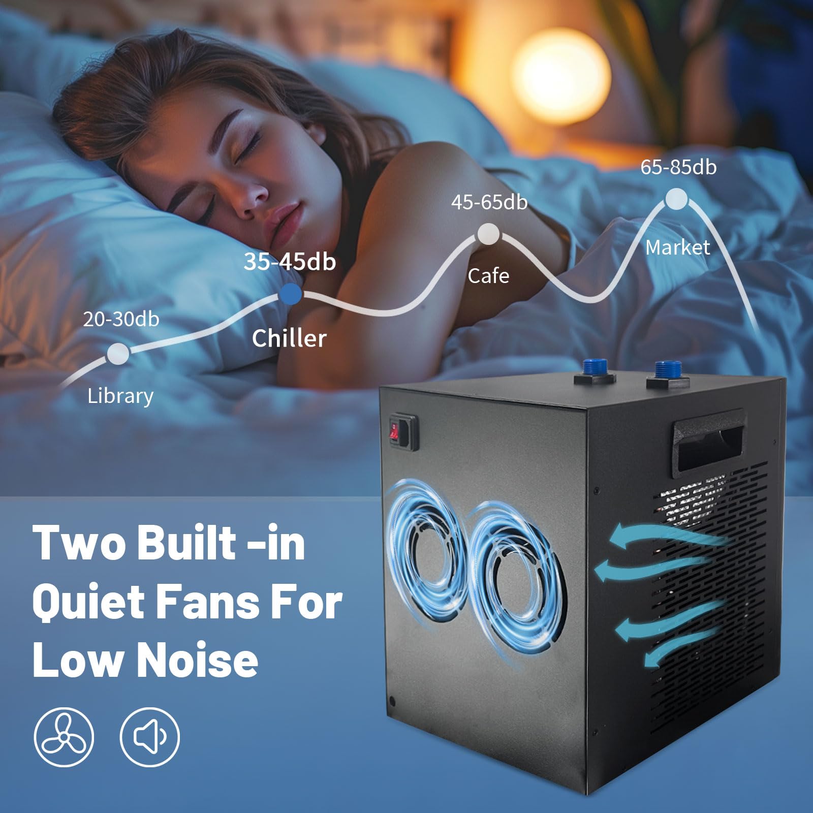 Dialorys 79 Gallon 1/3HP Aquarium Chiller - Energy Efficient Fish Tank Water Chiller for Axolotl, Freshwater & Saltwater Tanks,