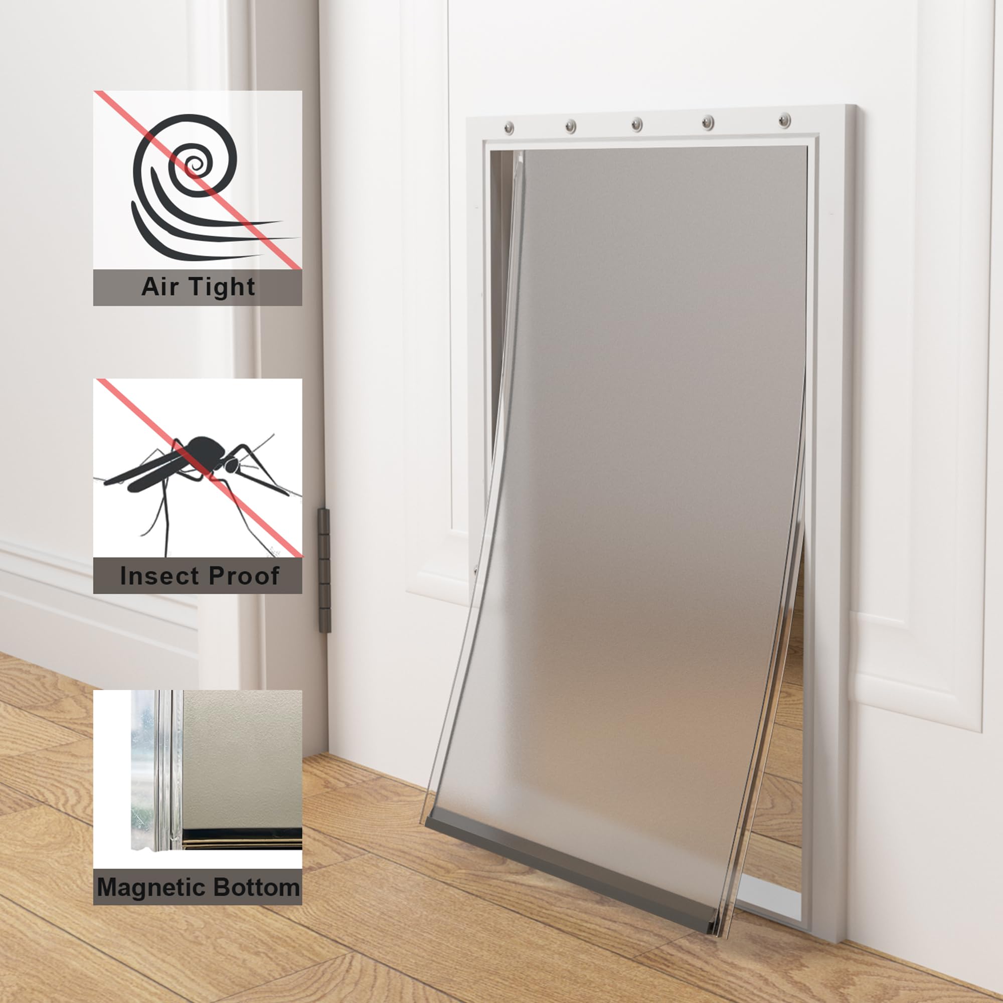 2 Pack Large Dog Door Replacement Flaps With Screws, Compatible With Petsafe Freedom Doggie Doors Pac11-11039,Pet Door Replaceme