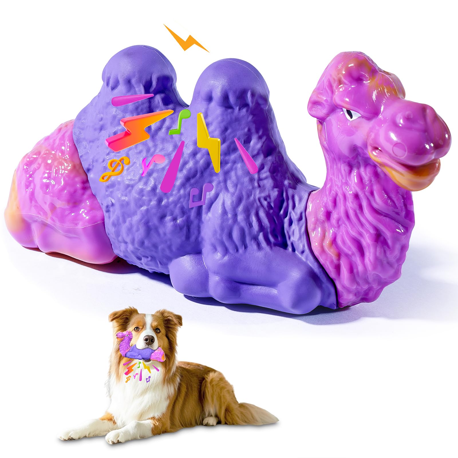 Tough Dog Chew Toys For Aggressive Chewers Large Dogs Bone, Squeaky Indestructible Dog Toys To Keep Them Busy, Durable Milk Rubb