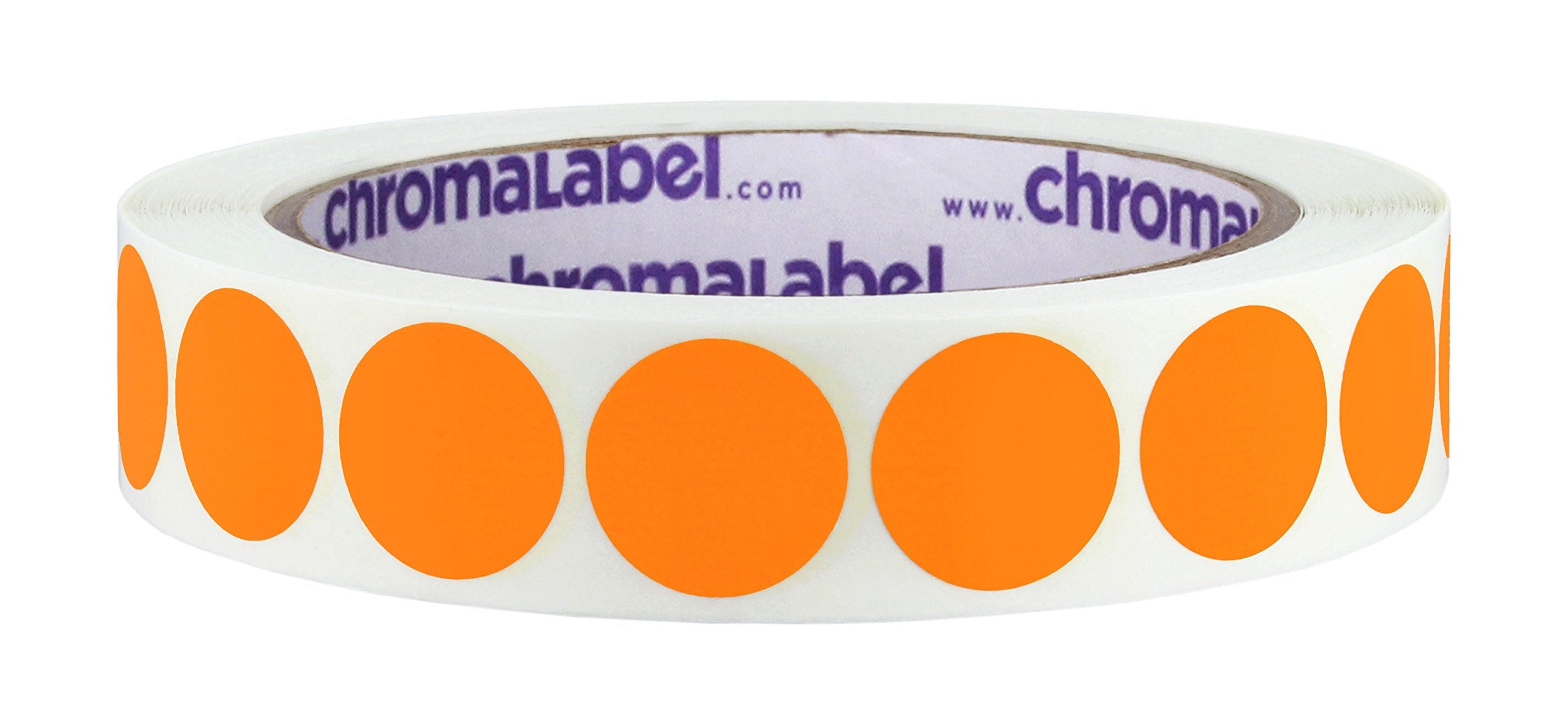 Chromalabel 075 Inch Round Label Removable Color Code Dot Stickers, 1000 Labels Per Roll, Orange
