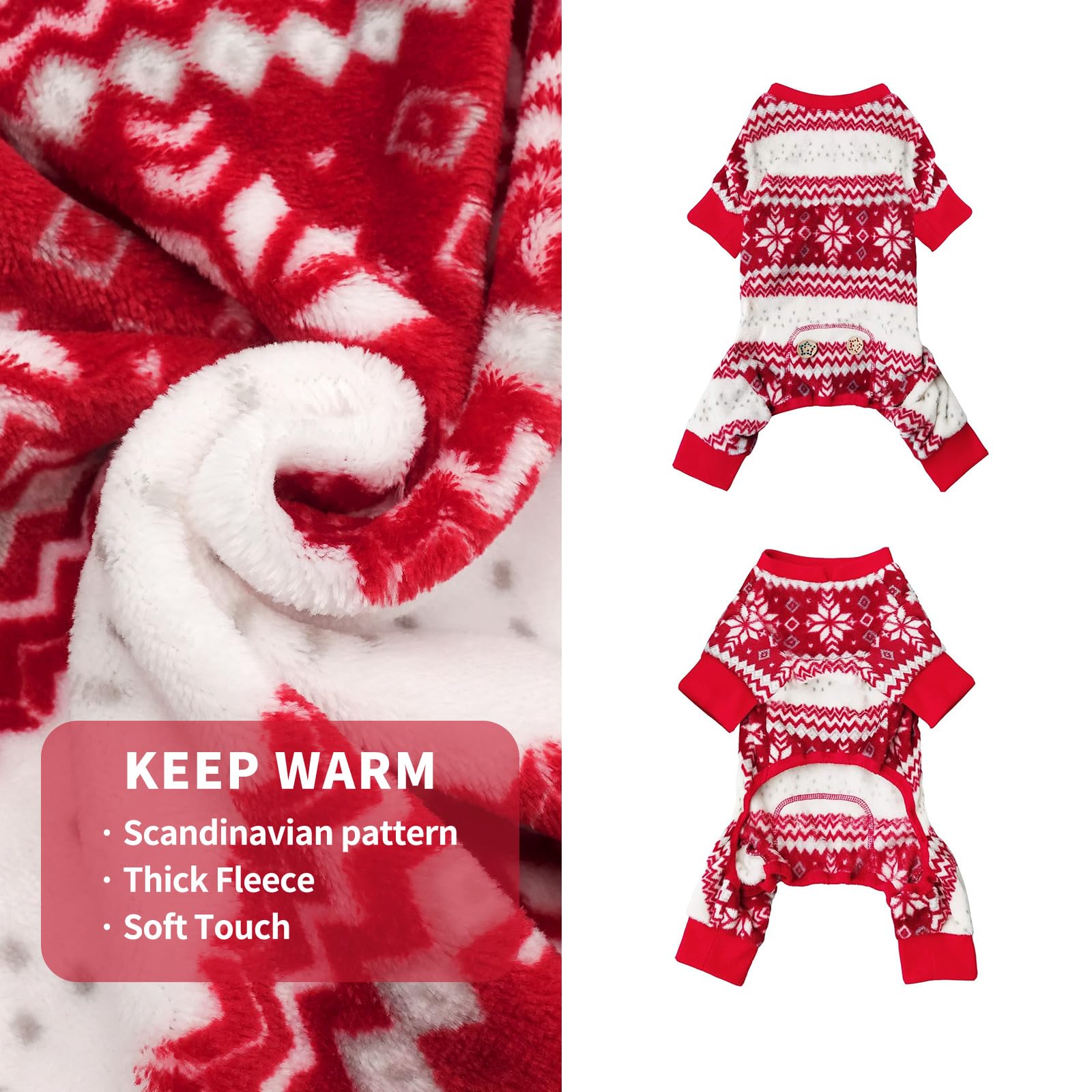 Kyeese Christmas Dog Pajamas Snowflake Dog Sweater Dogs Pjs For Large Dogs Holiday Pet Clothes Onesie Pajamas Pet Christmas Outf