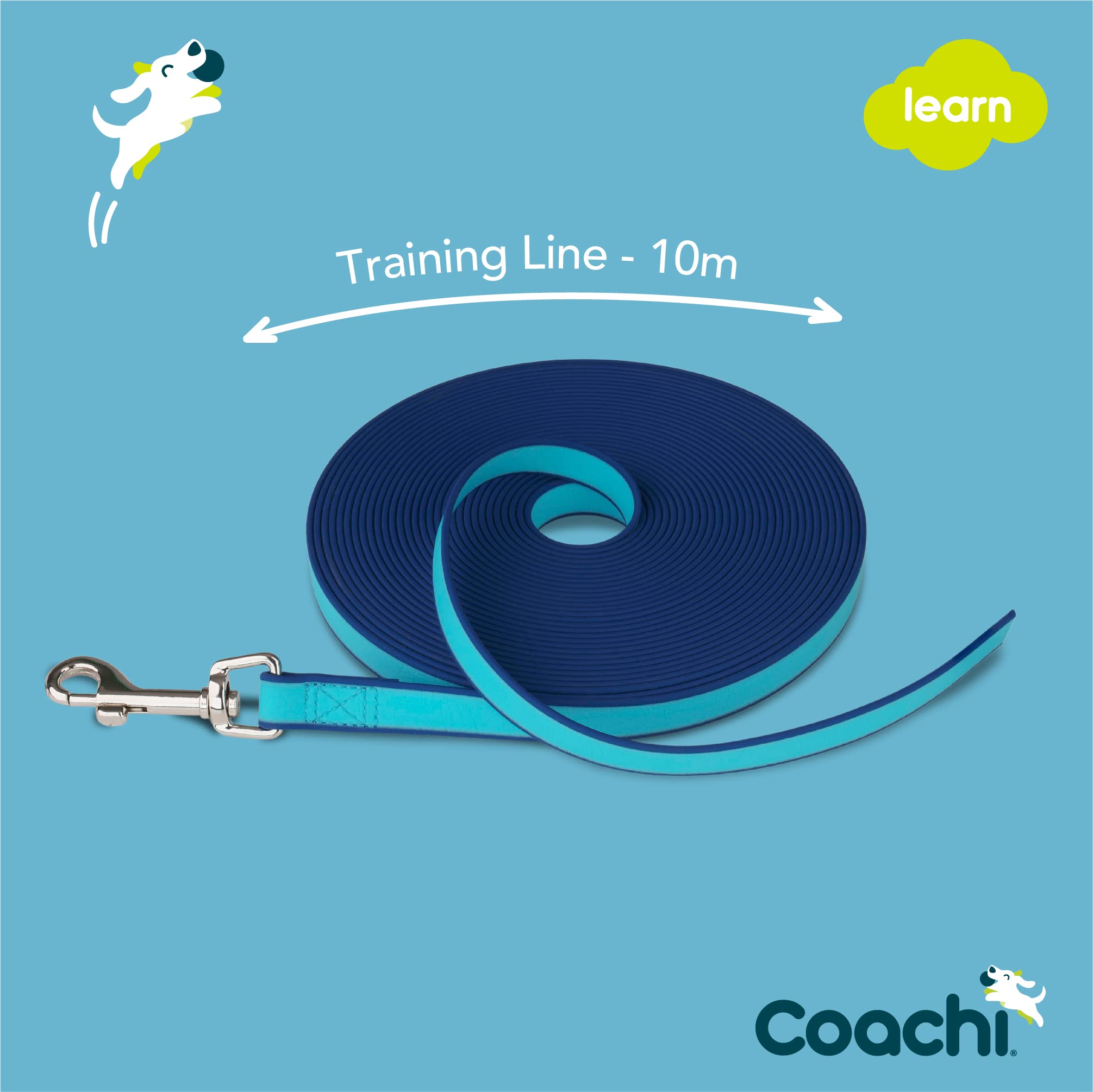 Coachi Training Line 10M Safe Training Outdoors, Recall Training, Dog & Puppy Socialisation, Lightweight, Waterproof, Perfect Fo