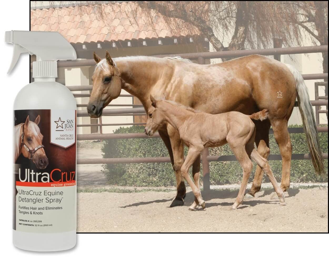 Ultracruz Equine Detangler Spray For Horses, 32 Oz