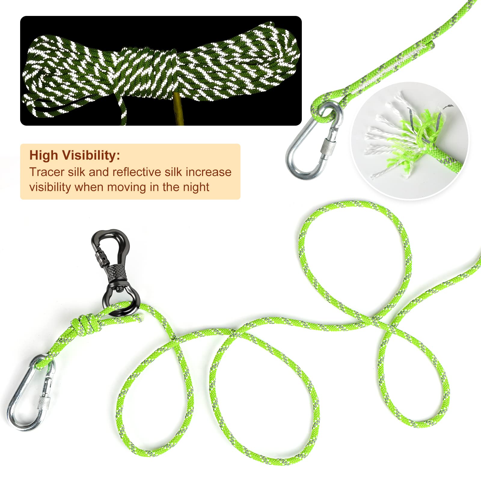 Xiaz Dog Tie Out Cable For Camping, 50Ft Portable Overhead Trolley System For Dogs Up To 300Lbs,Dog Lead For Yard, Camping, Parks, Outdoor Events,5 Min Set-Up, Green