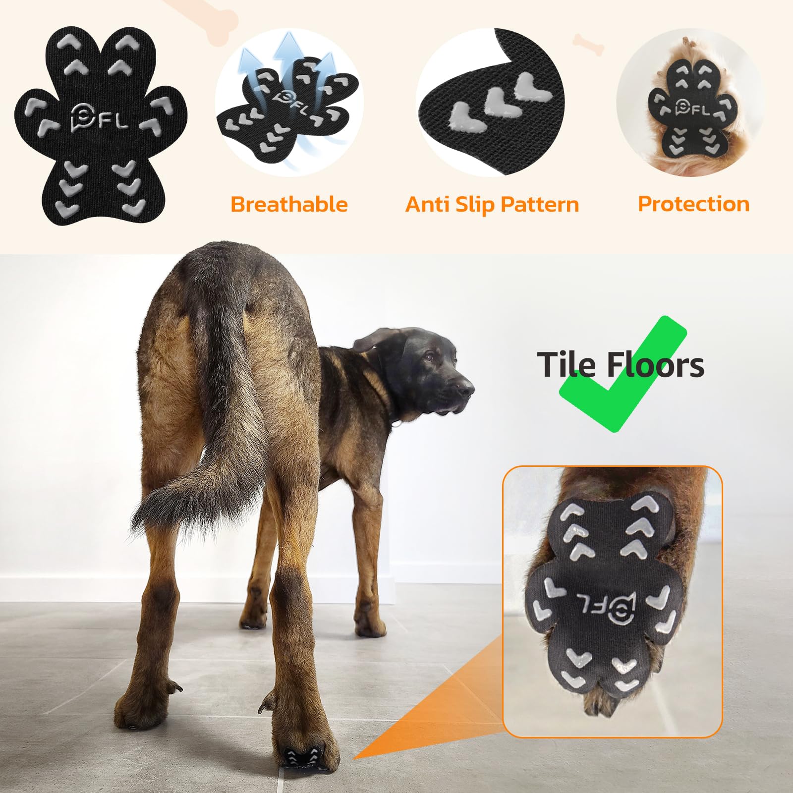 Anti Slip Dog Paw Protector Pads for Senior Dogs, Paw Pads for Dogs Traction, Disposable Self Adhesive Paw Grips for Old Dog on