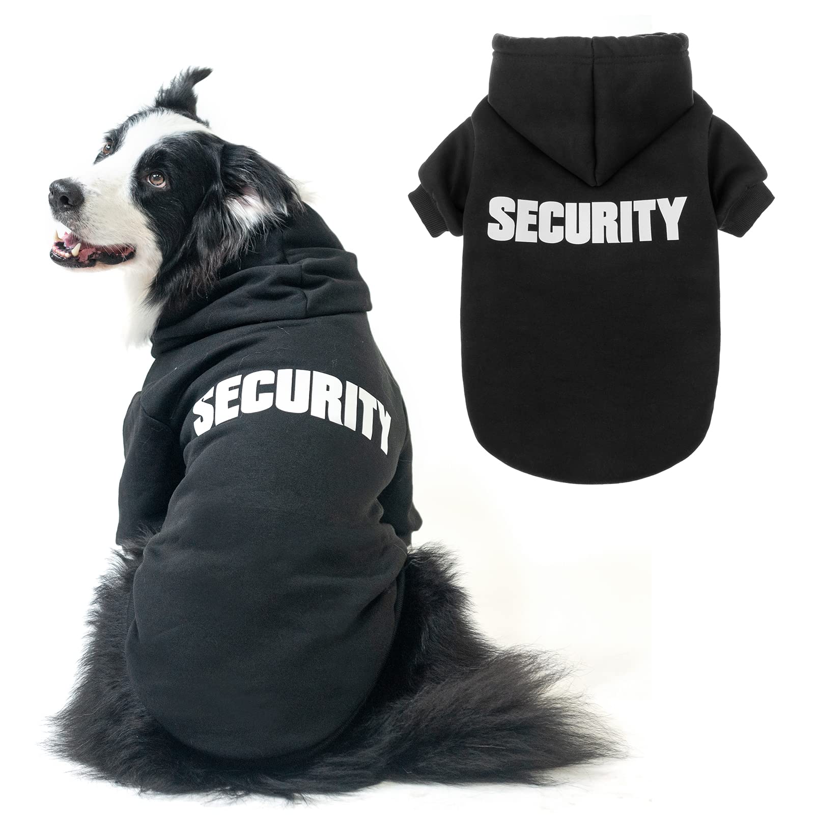 Scenereal Security Dog Hoodie Sweaters For Small Medium Large Dogs, Brushed Fleece Dog Clothes With Hat,Soft Cotton Winter Sprin