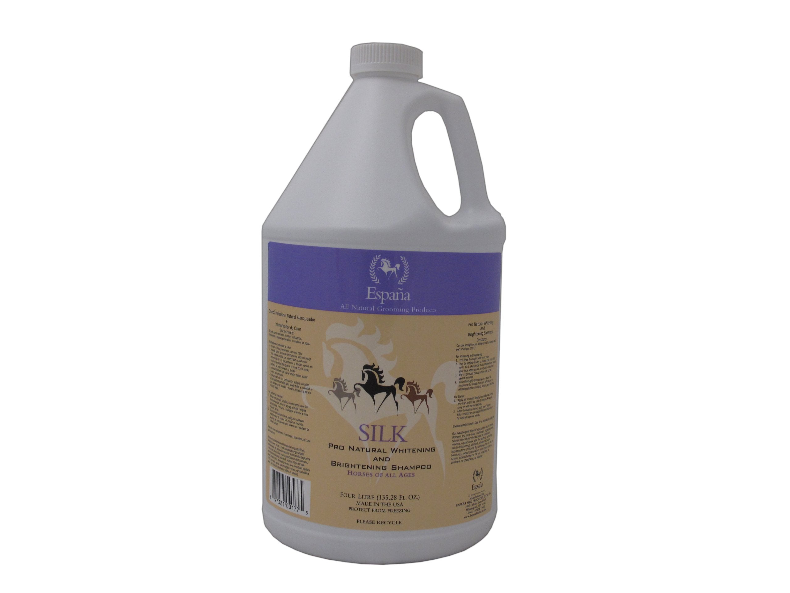 Espana Silk ESP0325E Specially Formulated Silk Pro Whitening and Brightening Shampoo for Horses, 135.28-Ounce