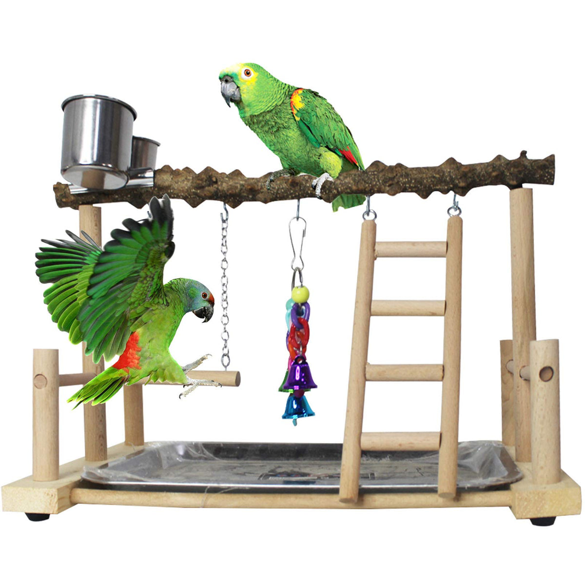 Pinvnby Bird Playground Birdcage Playstand Pet Bird Perch Platform Stand Parrot Play Gym Parakeet Cage Decor Budgie Perch Stand 