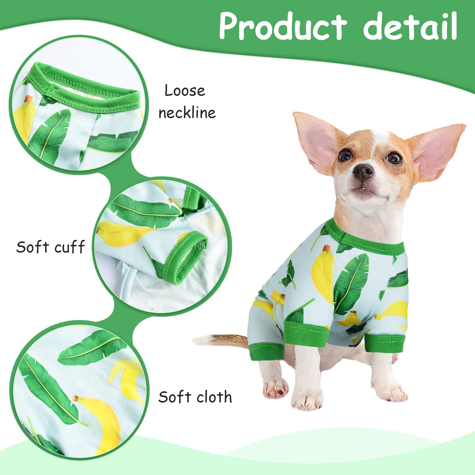 Dog Pajamas For Small Dogs, Chihuahua Pajamas, Puppy Clothes, Extra Small Puppy Pjs, Soft Pet Pajamas,Dog Shirts Chihuahua Yorki
