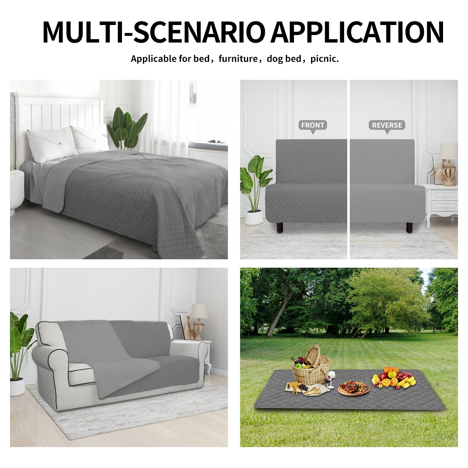 Easy-Going 100% Waterproof Dog Bed Cover Reversible Leak Proof Couch Cover Washable Sofa Cover Furniture Protector Blanket for P
