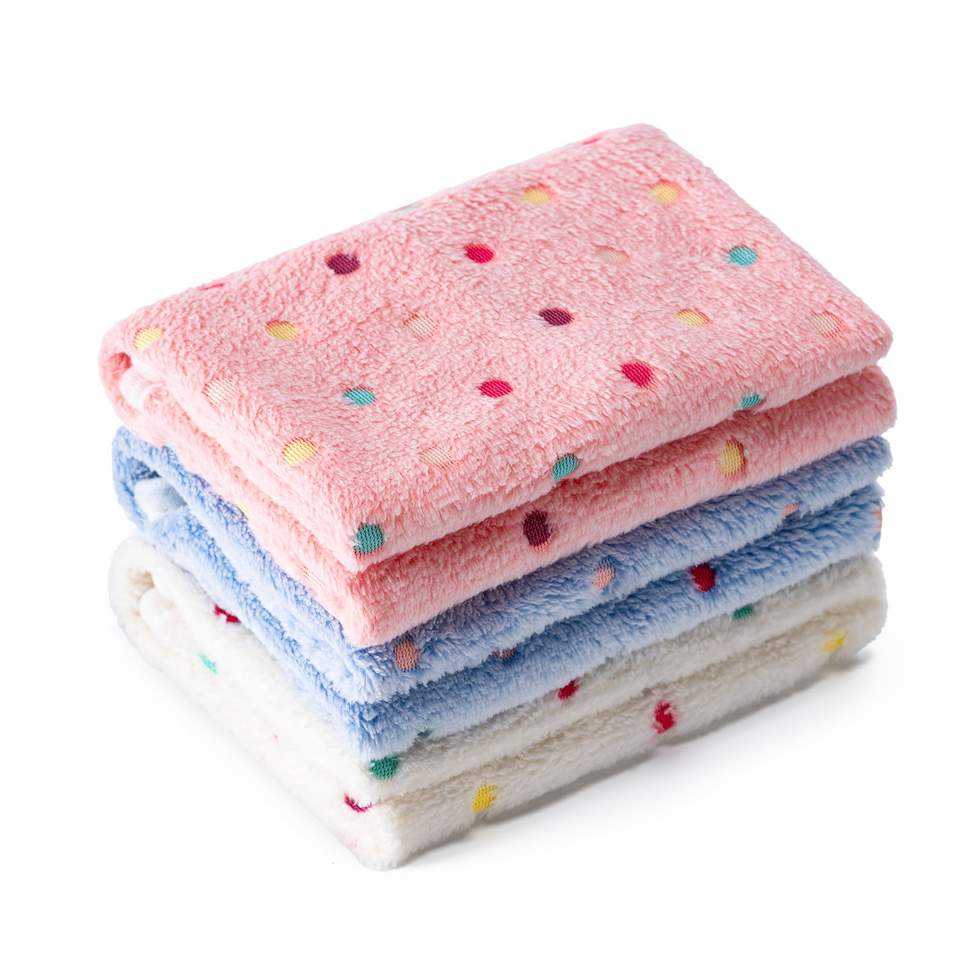1 Pack 3 Blankets Super Soft Fluffy Premium Fleece Pet Blanket Flannel Paw Printed Throw for Dog Puppy Cat (Large 41x31  , Whi