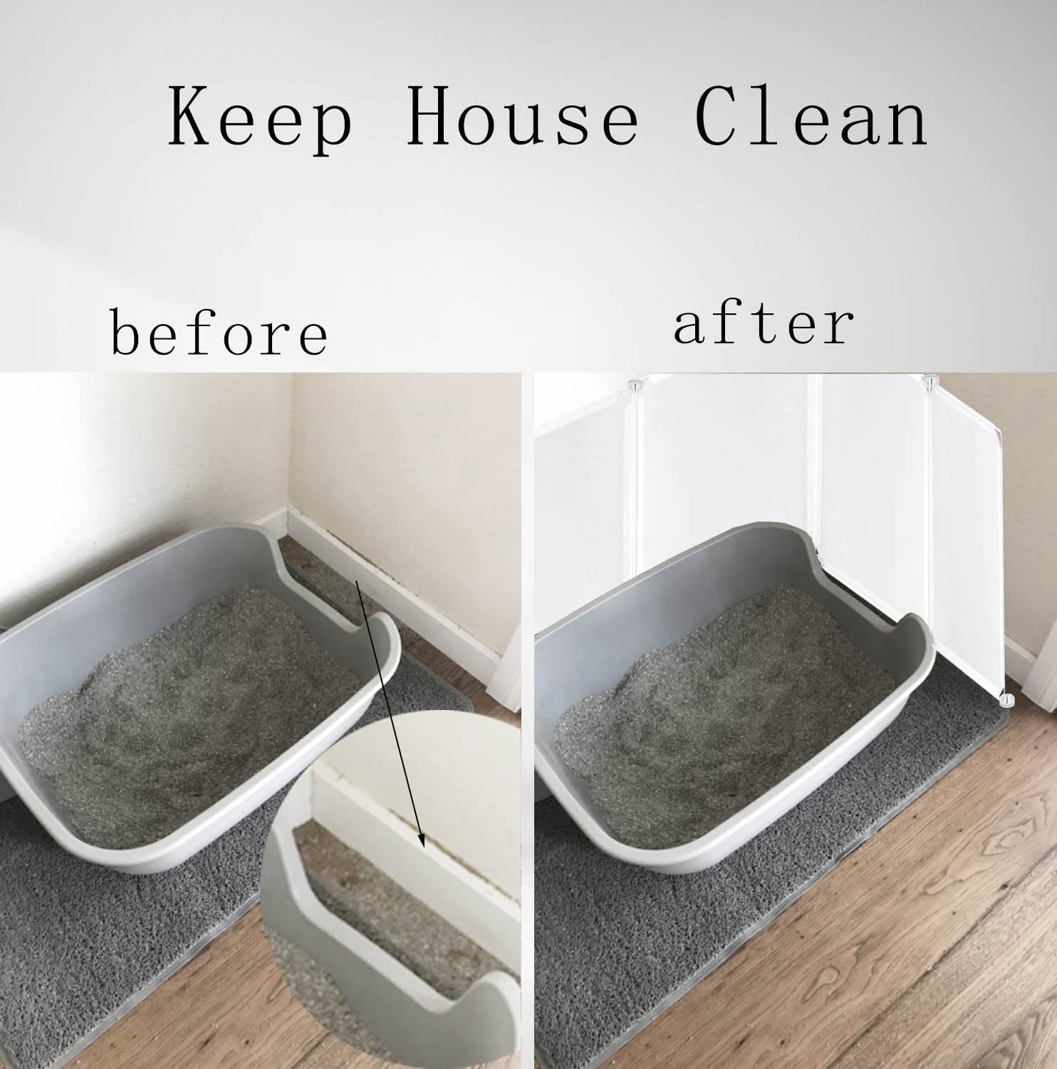 Pet Litter Box Enclosure Splash Guard,Diy Extra Large Cat Litter Box Shields For Open Top Litter Pan.Small Animal Pen For Hamste