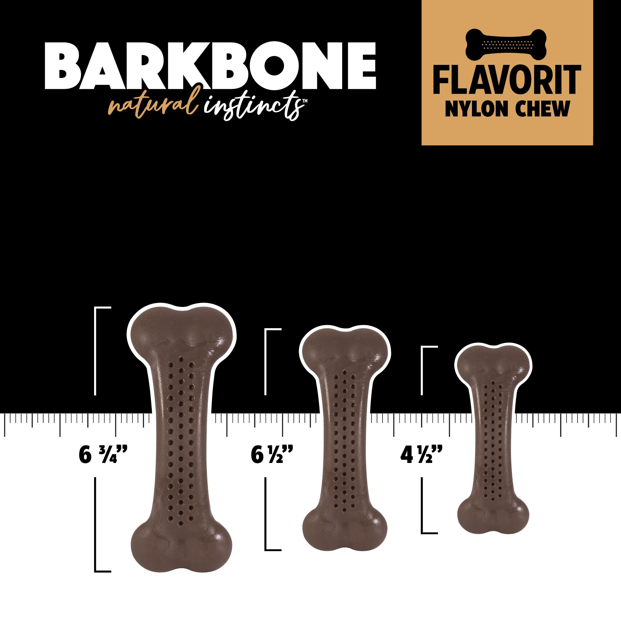Pet Qwerks Barkbone Peanut Butter Flavor Bone - Durable Nylon Dog Toy for Aggressive Chewers, Small Size, Beige, Model FNBBP2