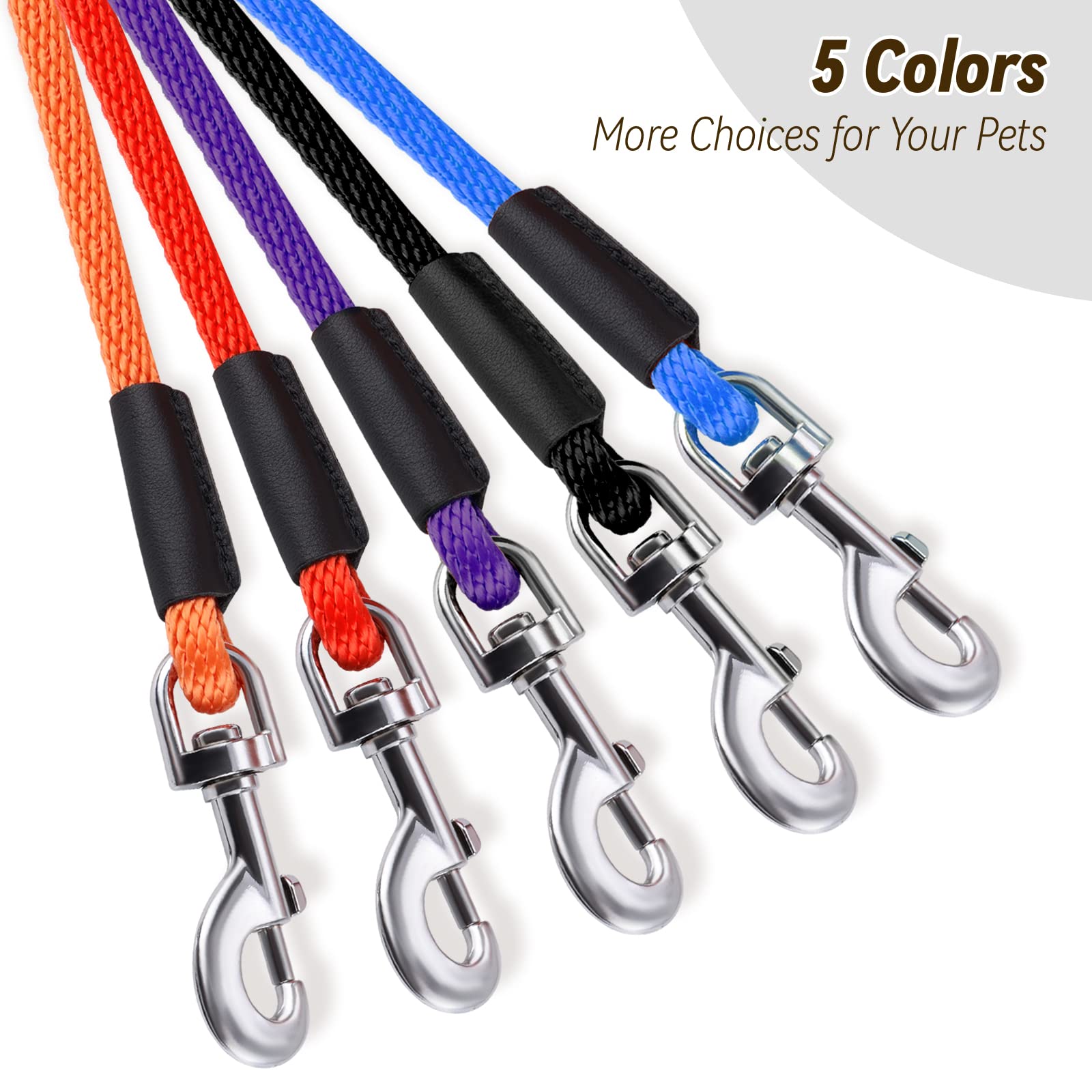 Lynxking Check Cord Dog Leash Long Lead Training Tracking Line Comfortable Handle Heavy Duty Puppy Rope 30Ft For Small Medium La