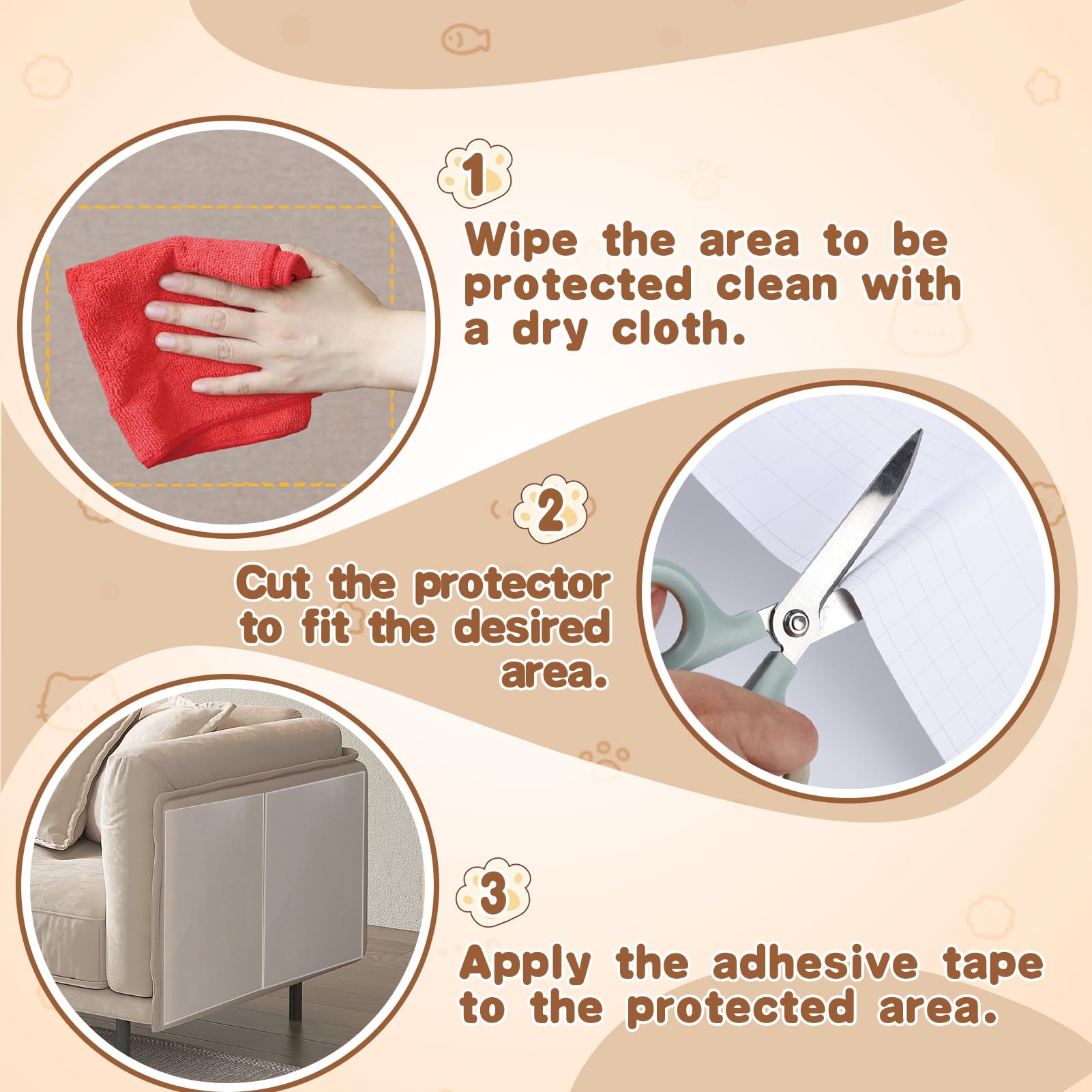 Cat Scratch Furniture Protector - Specially Designed for Fabric Furniture, Easy to Remove Anti-Scratch Couch Protector from Cat,