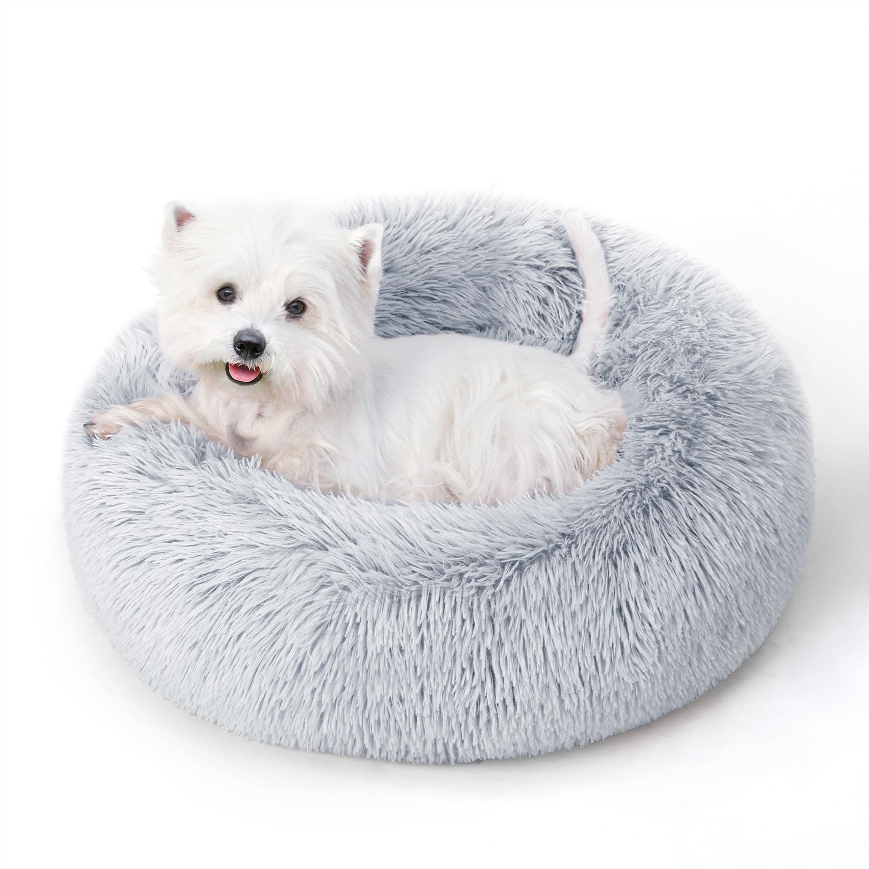 Medium Calming Dog Bed & Cat Bed With Anti-Slip Bottom, Medium Size Washable Anti-Anxiety Donut Dog Beds For Medium & Large Dogs