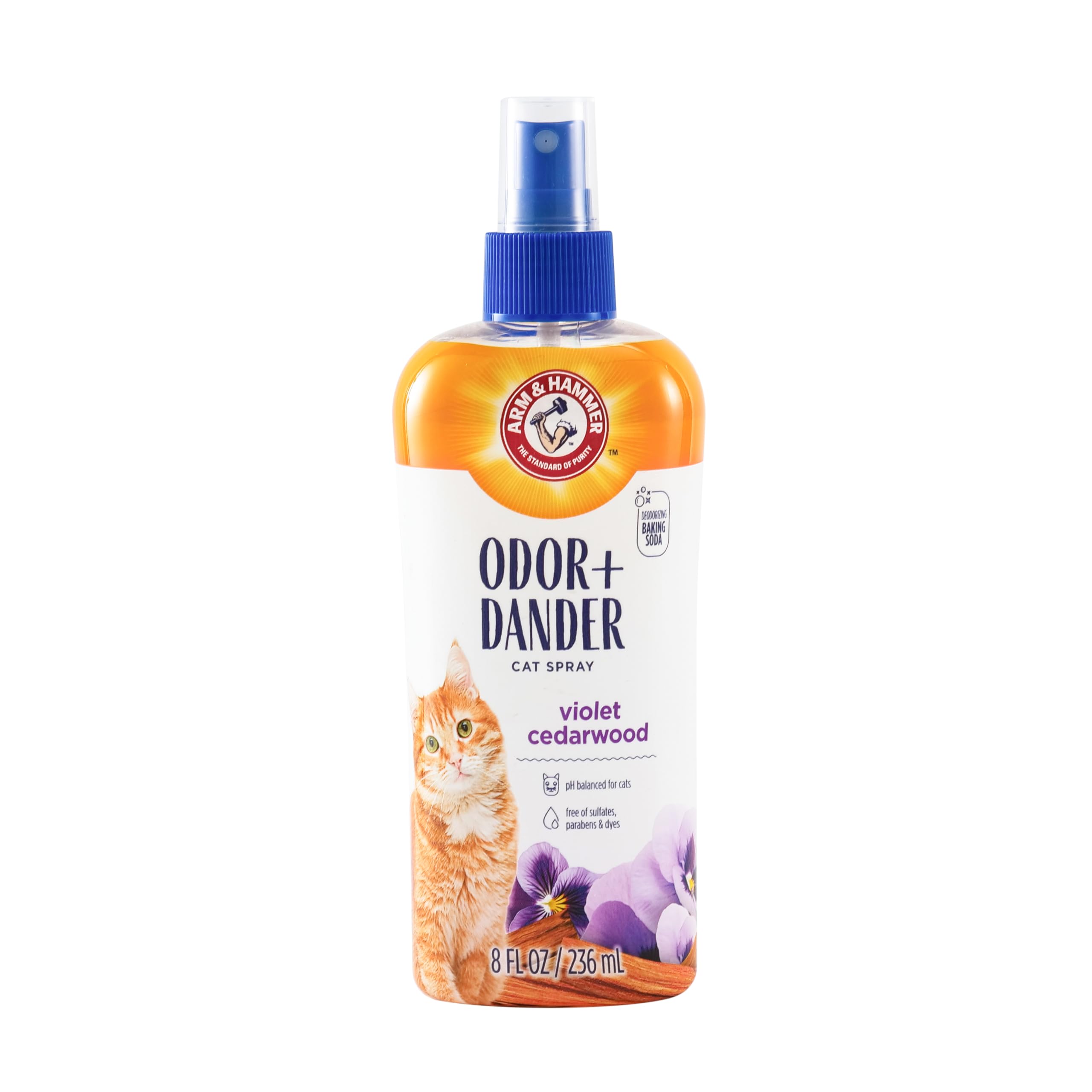 Arm & Hammer Cat Odor Control and Dander Reducing Spray with Baking Soda, Freshens and Deodorizes Cat Coat Between Baths, Parabe