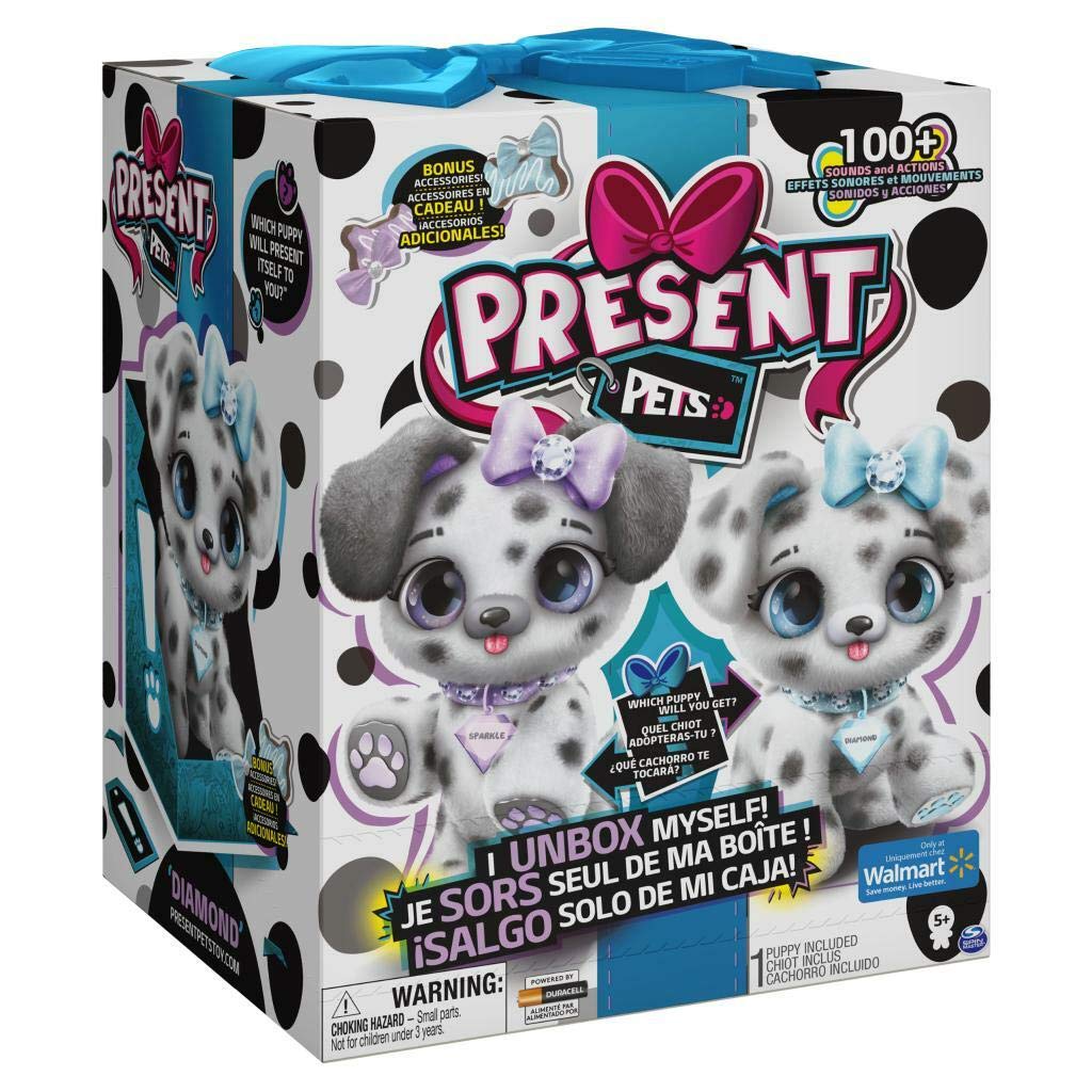 Present Pets Dog Diamond Or Sparkle Dalmatian Interactive Plush Pet Toy With 2 Bonus Accessories And Over 100 Sounds And Actions