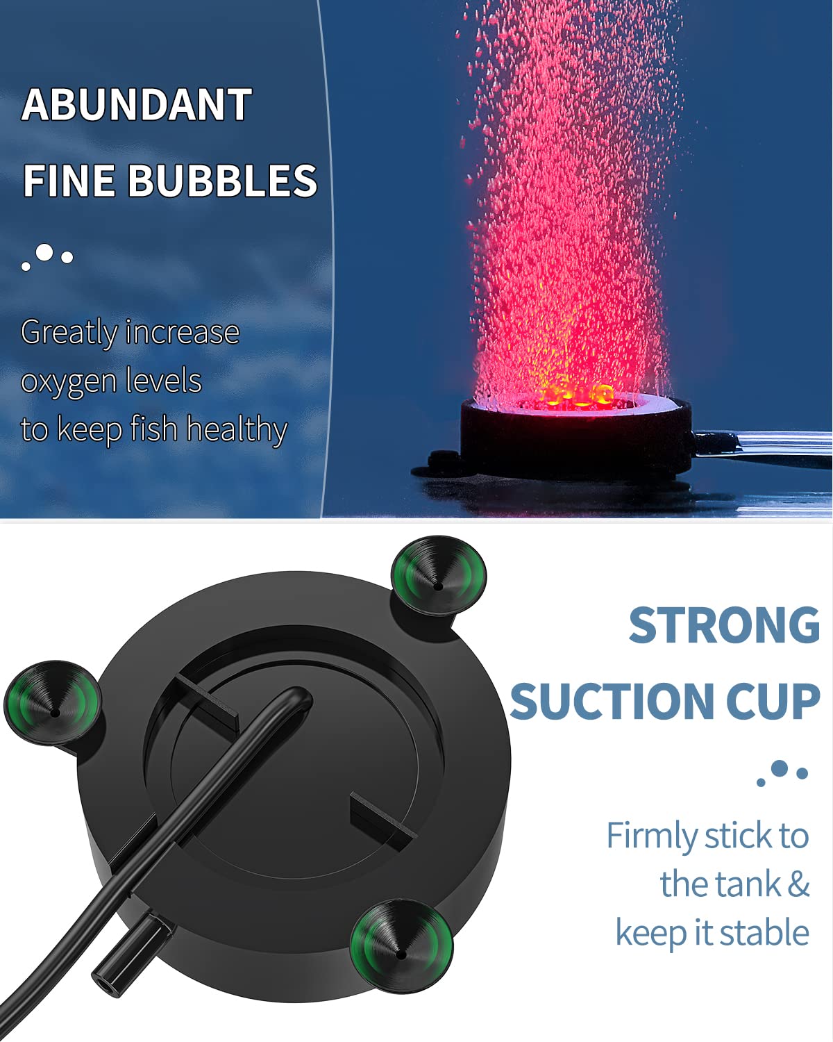 Uniclife Aquarium Volcano Ornament Kit Realistic Resin Volcanic Decoration With Air Stone Bubbler Red Led Light Decor For Fish Tank Landscape Addition And Oxygenation