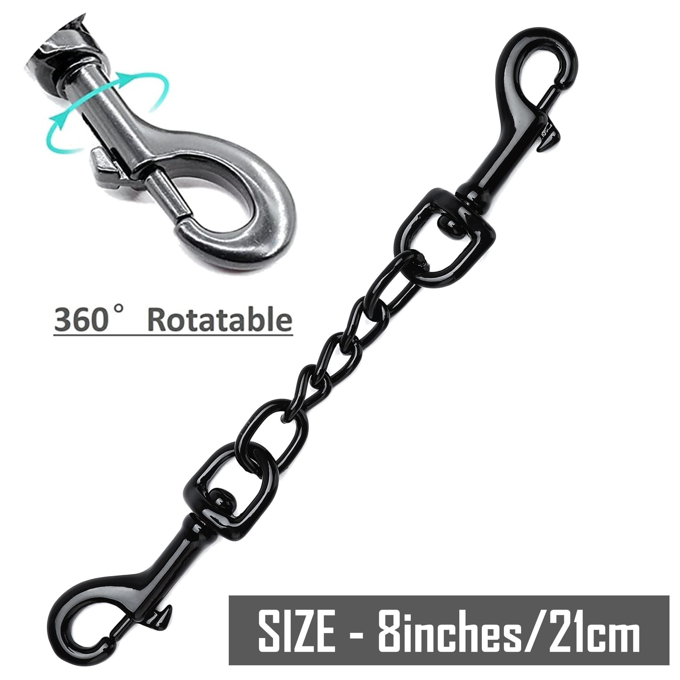 Deyace Metal Dog Collar Safety Clip, 2 Pack Heavy-Duty Backup For Prong Collar, Dog Harness Collar Connector 8Inch/10Inch (8-Inc