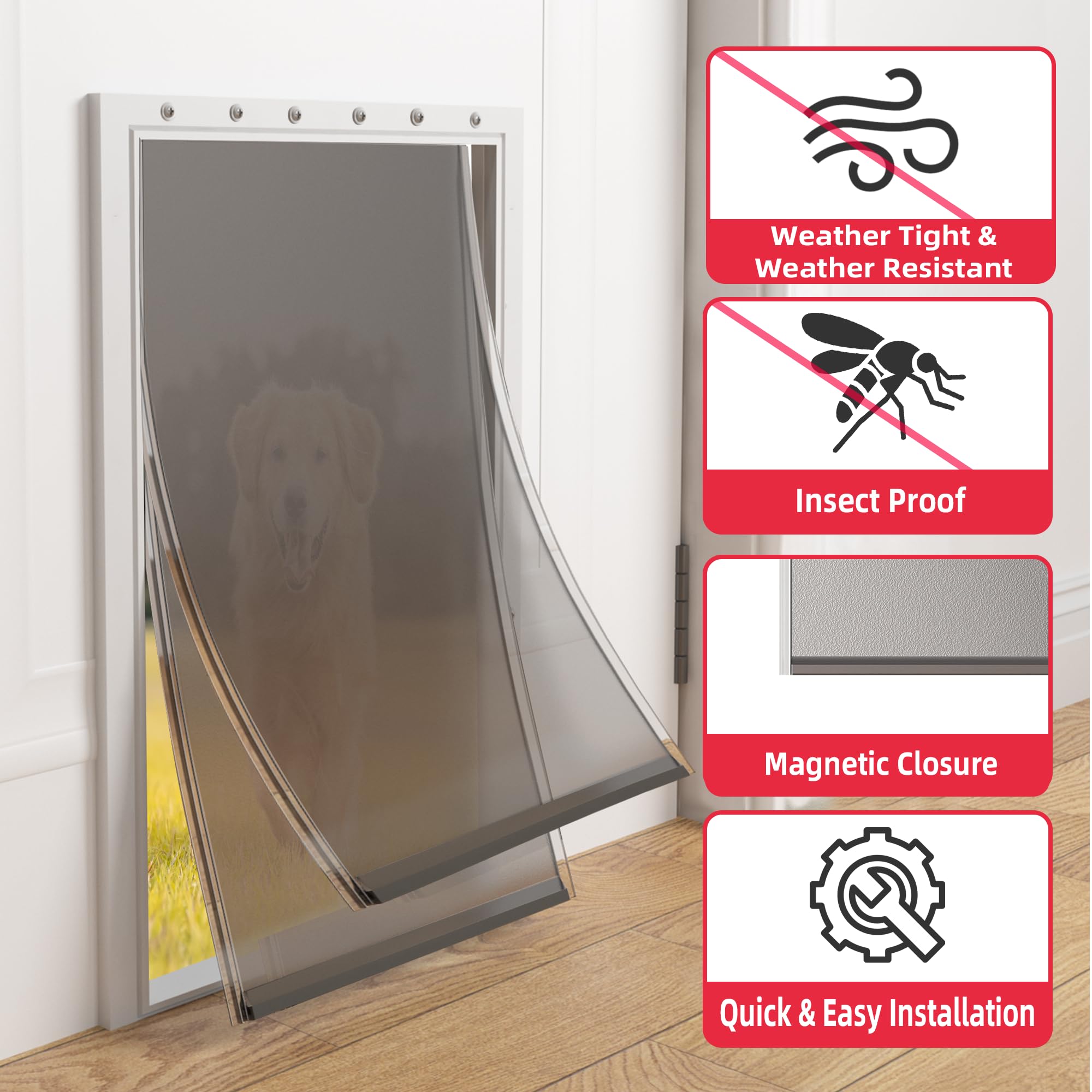 2PACK Extra Large Dog Door Replacement Flap with Screws,Doggie Door Replacement Flaps Compatible with PetSafe Freedom Doggie Doo