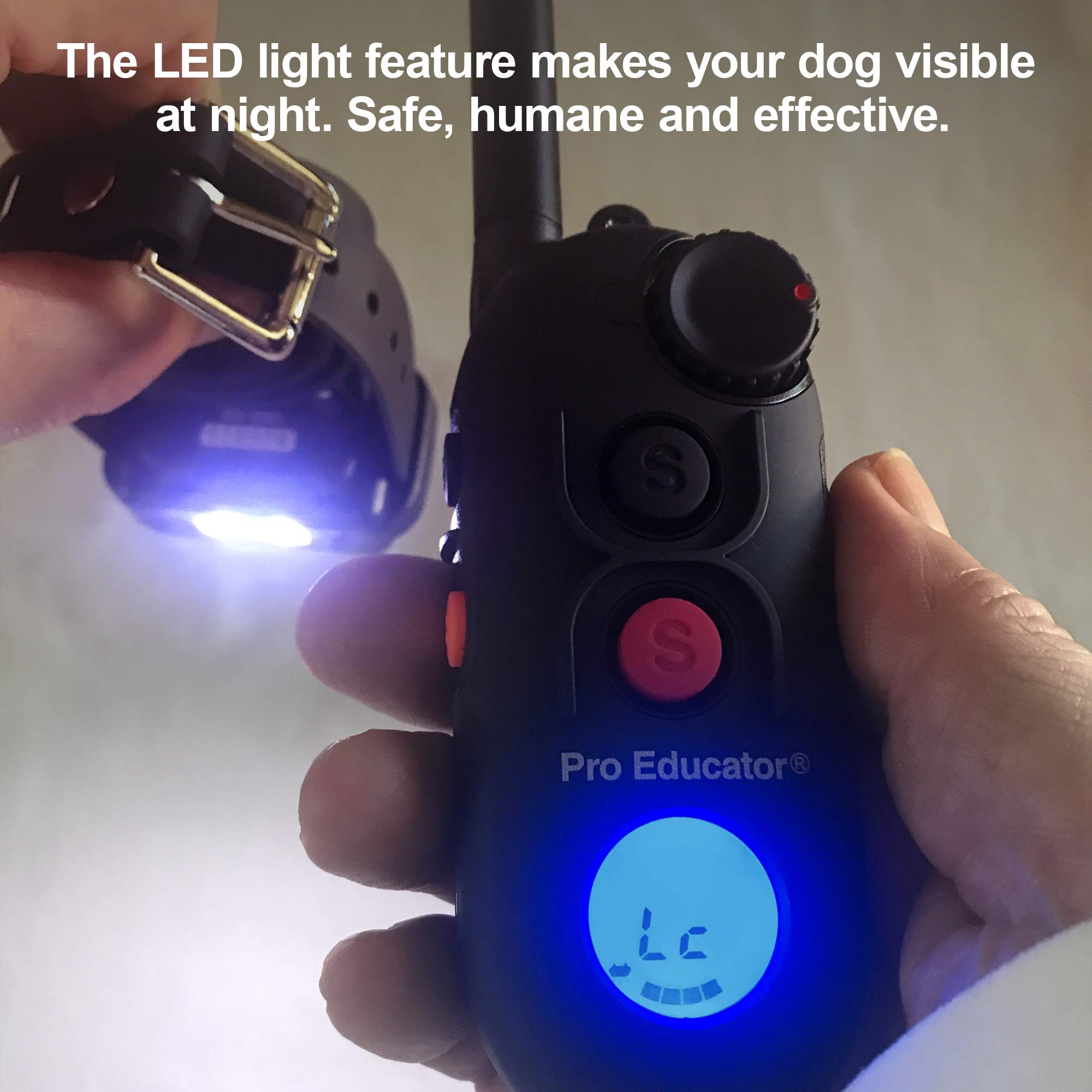 Educator Pro 1/2 Mile Dog Training Collar With Ergonomic Remote, Safe Humane Vibration Stimulation, Pavlovian Tone, Waterproof,
