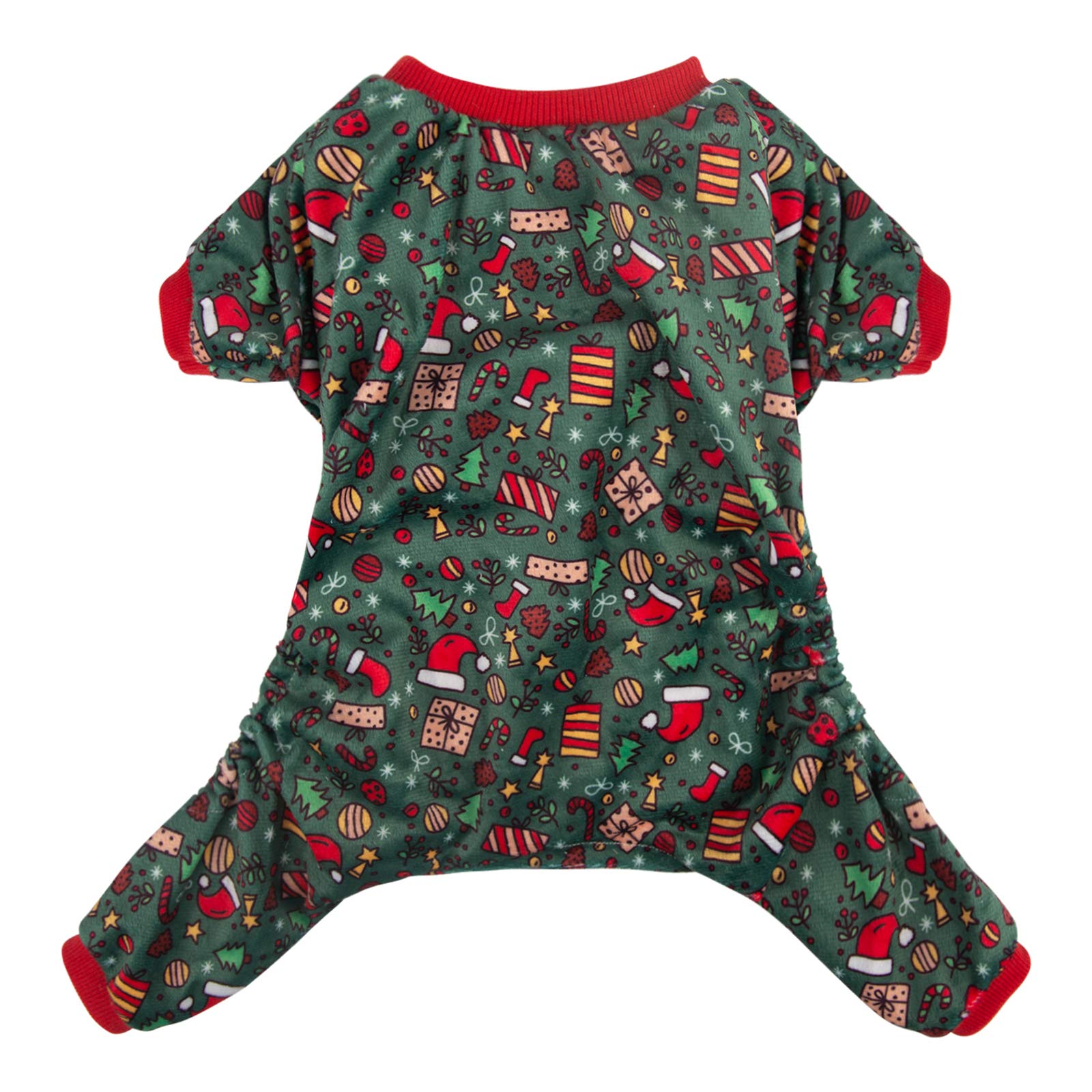 Cutebone Dog Pajamas Christmas Clothes Pjs For Small Dogs Shirts P111S