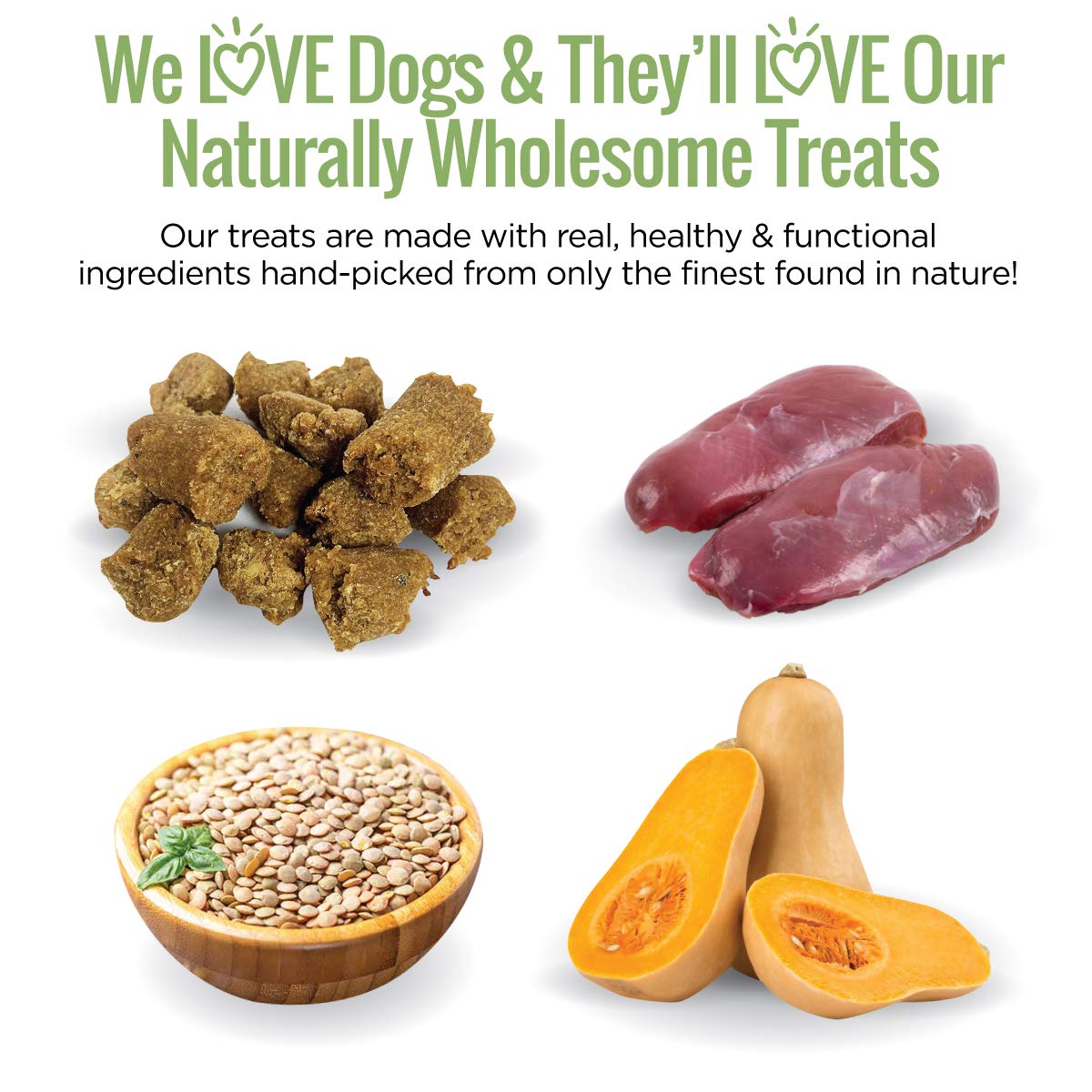 Smart Cookie All Natural Soft Dog Treats - Duck & Squash - Training Treats for Dogs with Allergies or Sensitive Stomachs - Grain