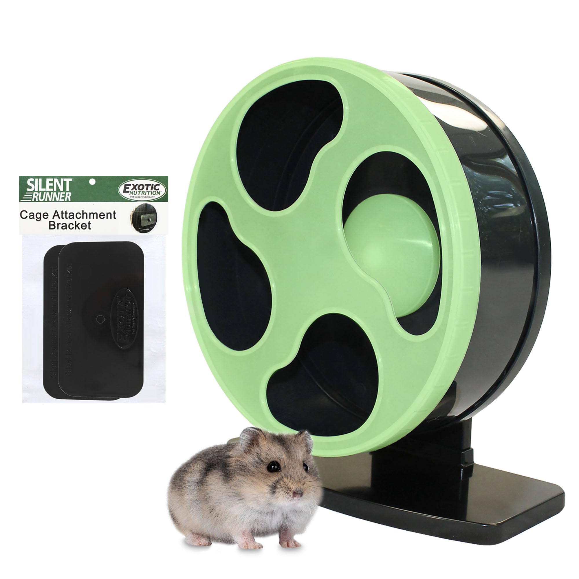 Silent Runner- 9' Regular - Exercise Wheel + Stand + Cage Attachment (Glow In The Dark)