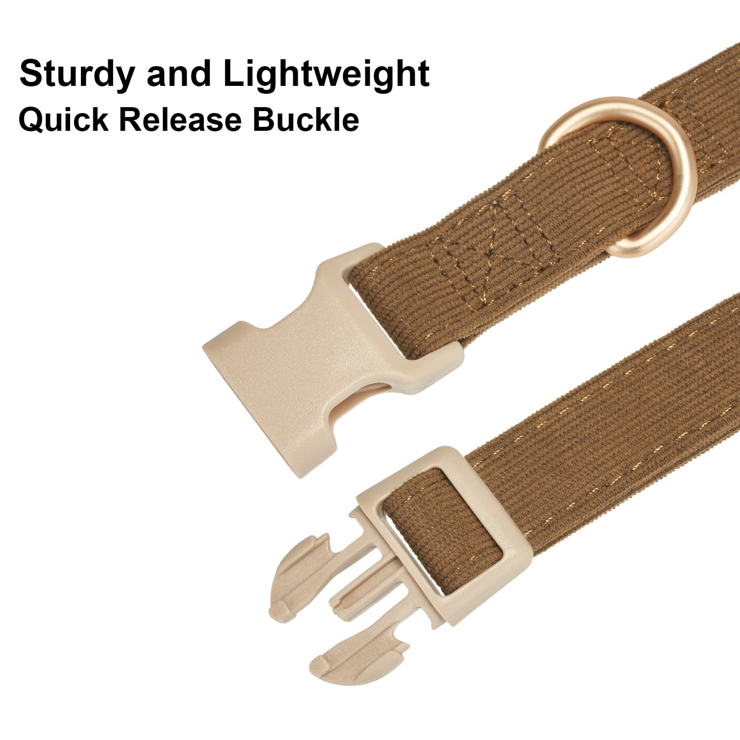 Yudote Soft Cotton Dog Collar Adjustable Corduroy Dog Collars For Small Medium Large Boy Dogs(Brown,Small)