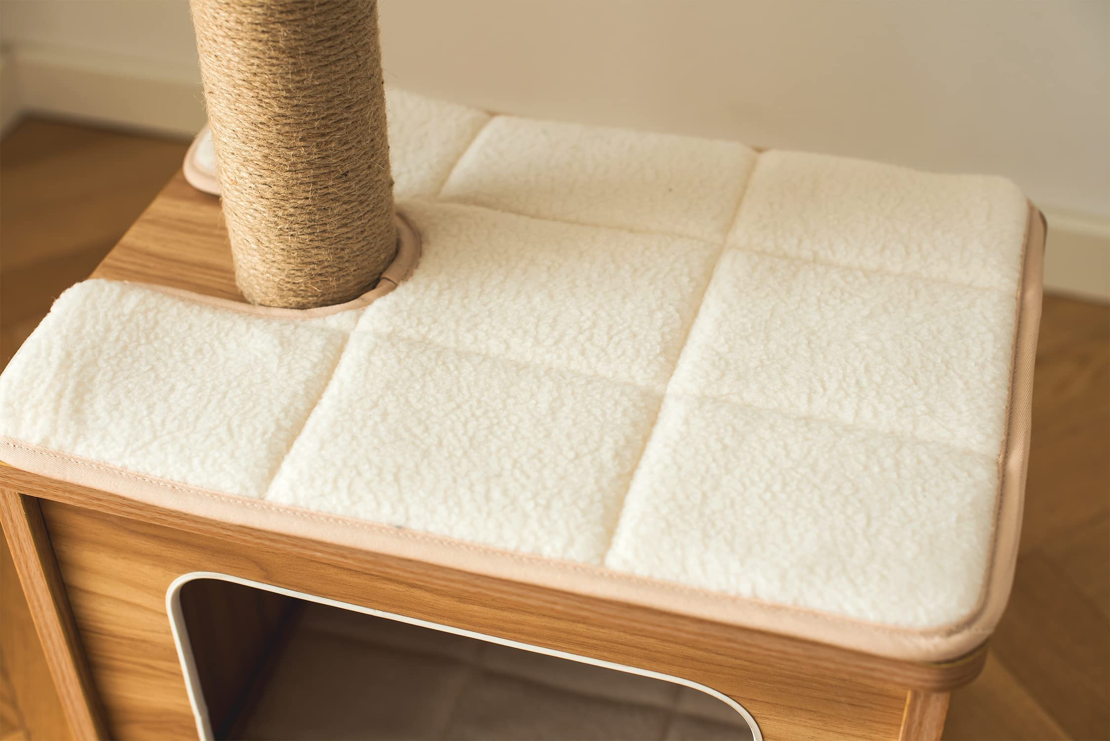 Catry 30” Cat Tree With Jute Rope Covered Scratching Post, Hammock, And Wooden Condo