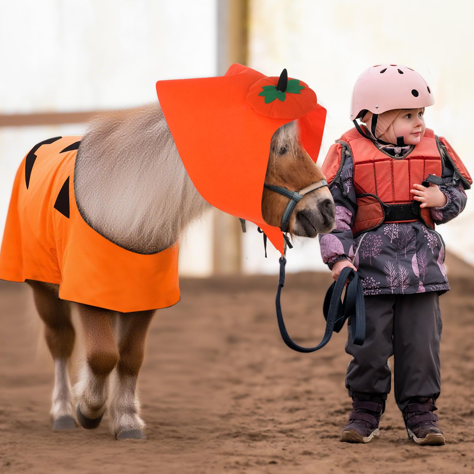 Maiteenly Halloween Horse Costume Gown Cosplay Supply for Holiday Horse Costume Accessories Trick or Treat(Pumpkin)