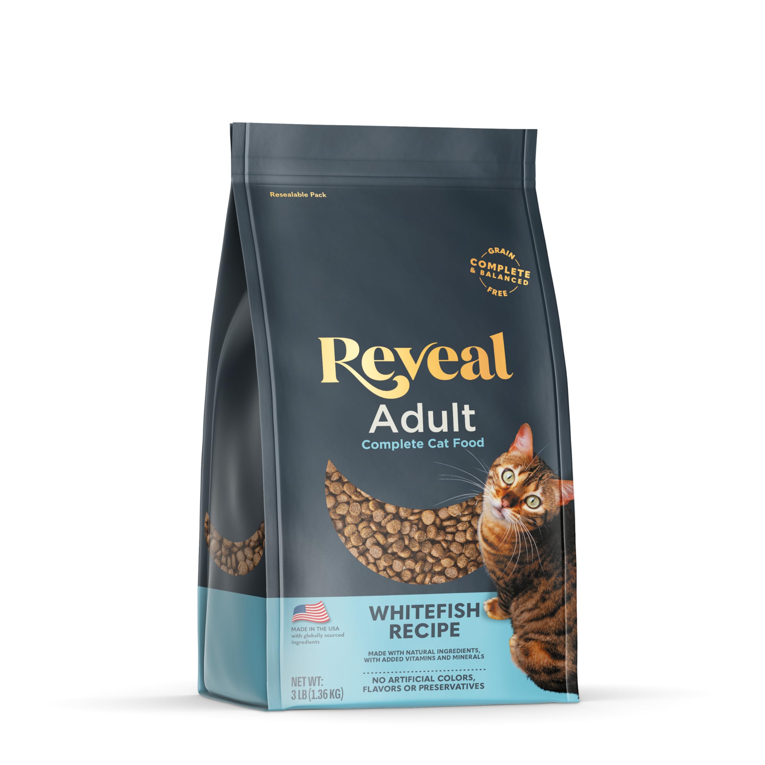 Reveal Natural Adult Dry Cat Food, High Protein, Grain Free with Added Vitamins & Minerals, Complete & Balanced Nutrition for Ca
