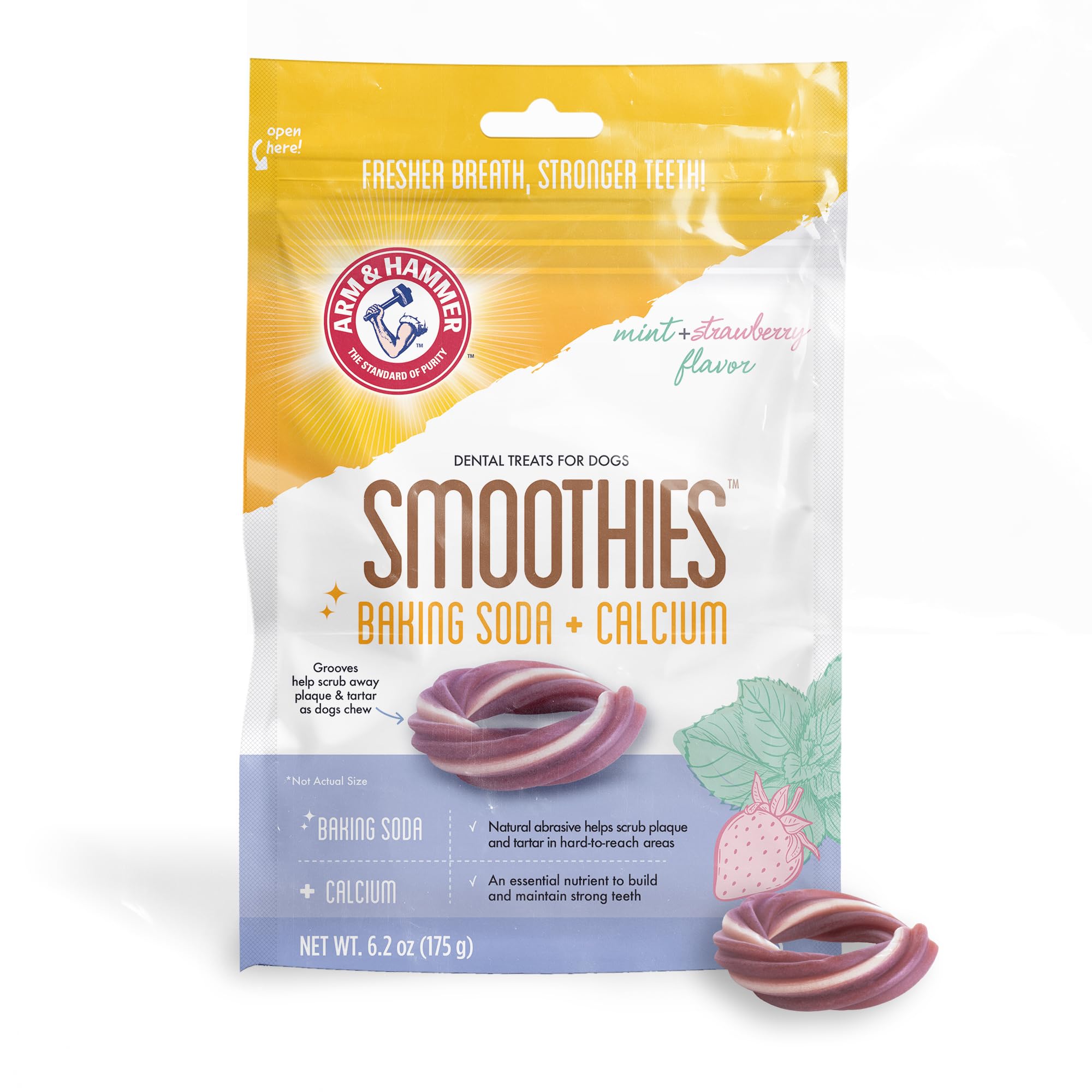 Arm & Hammer for Pets Smoothies Dental Treats for Dogs with Baking Soda and Calcium, Help Fight Bad Breath, Plaque & Tartar With
