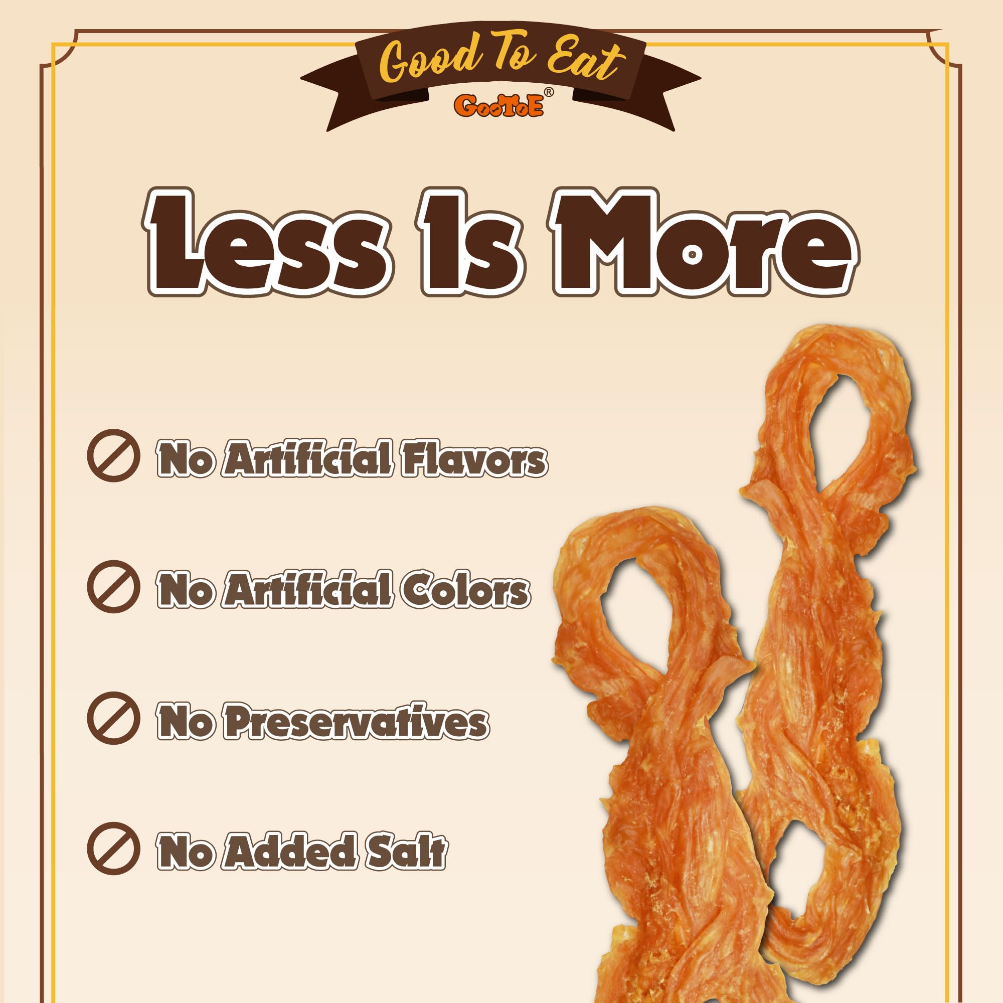 Gootoe Turkey Tendon Dog Treats, Rope (L) 1 lb, 100% USA Sourced Turkey, Natural Snack, Premium Puppy Chews, Hypoallergenic, Raw