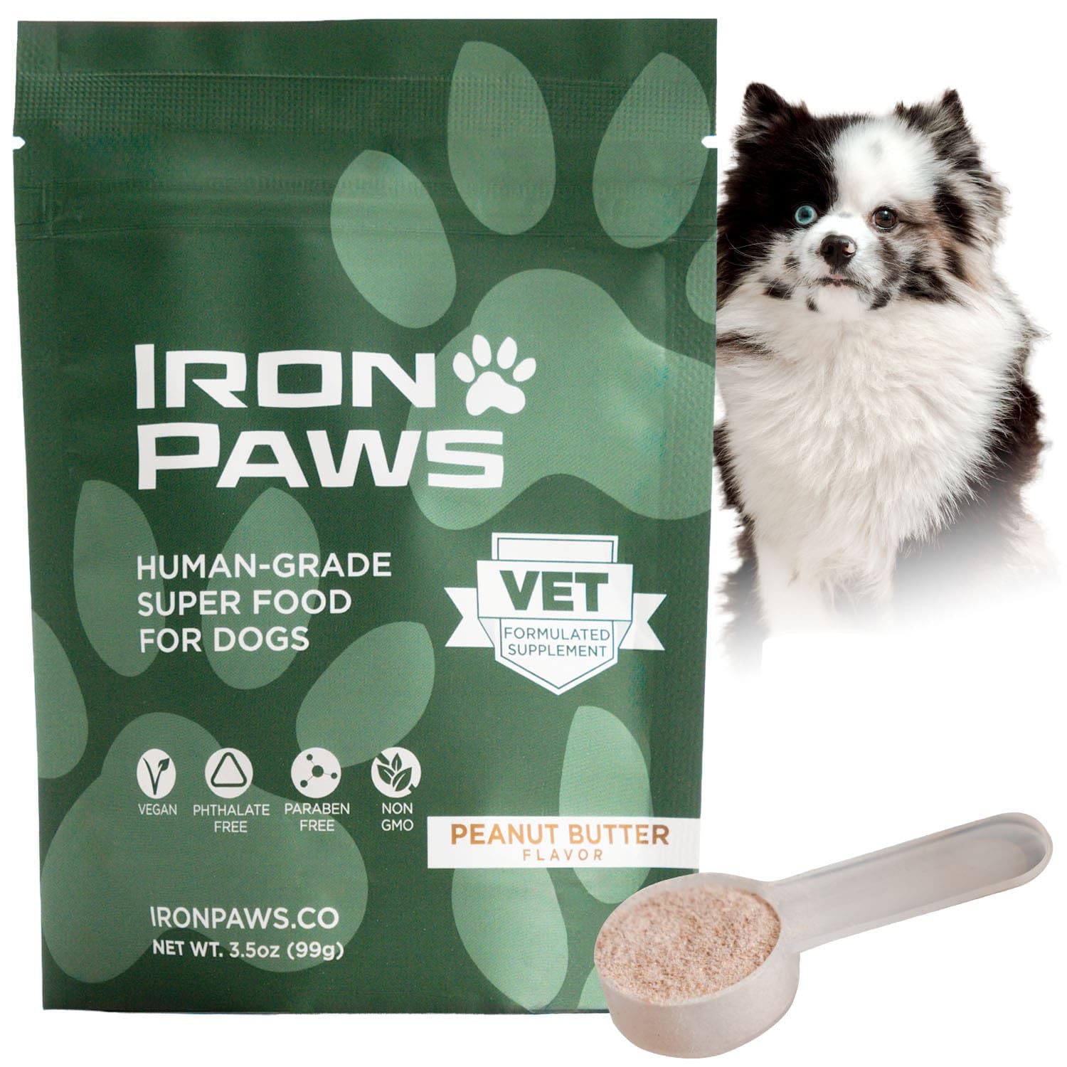 Human-Grade Superfood for Dogs, Premium Greens Powder Supplement for Dental Health, Longevity, Hip & Joint, Gut Health, Allergie