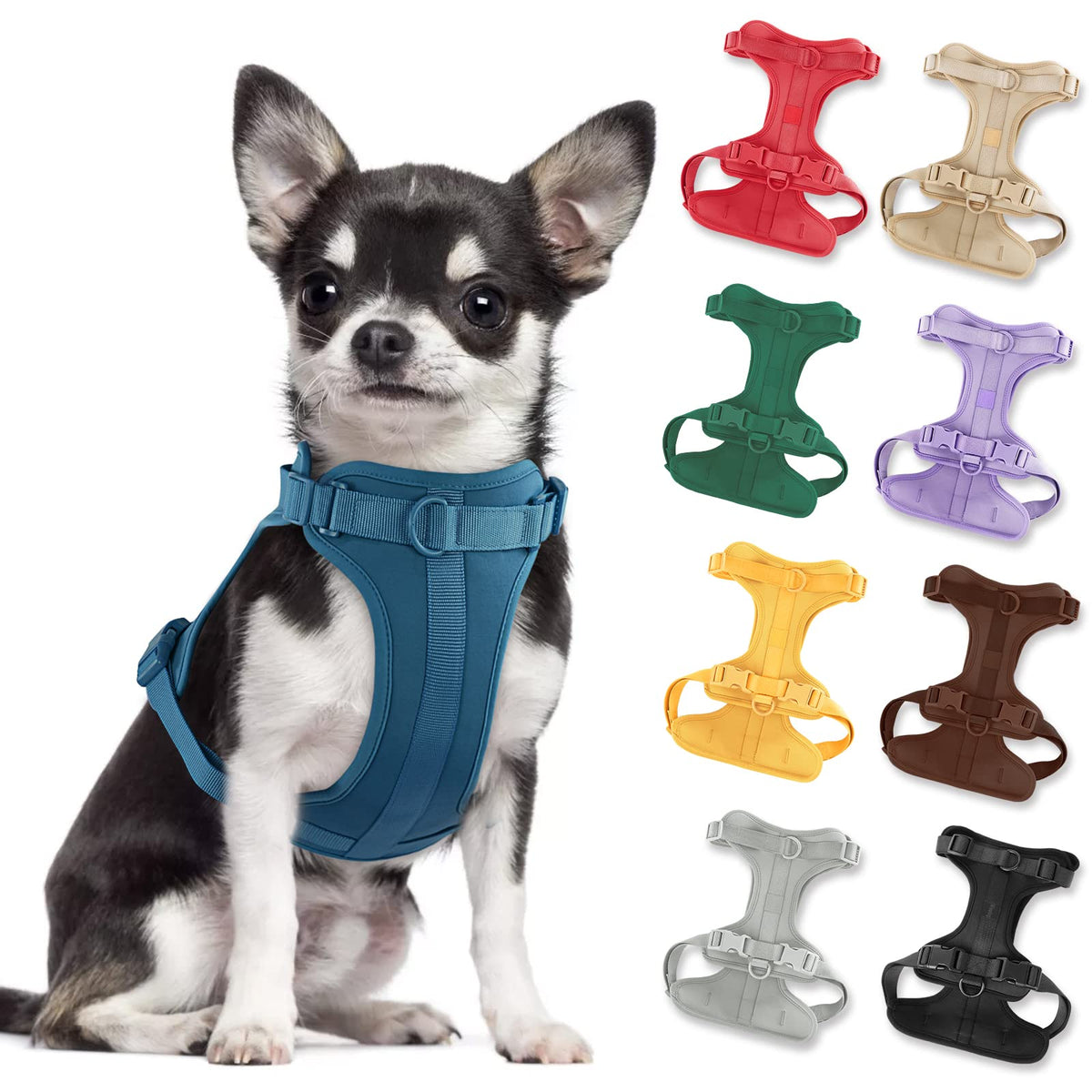 No Pull Lightweight Dog Harness: Adjustable Durable Breathable Mesh Pet Vest Harness With Soft & Comfortable Cushion, For Small 